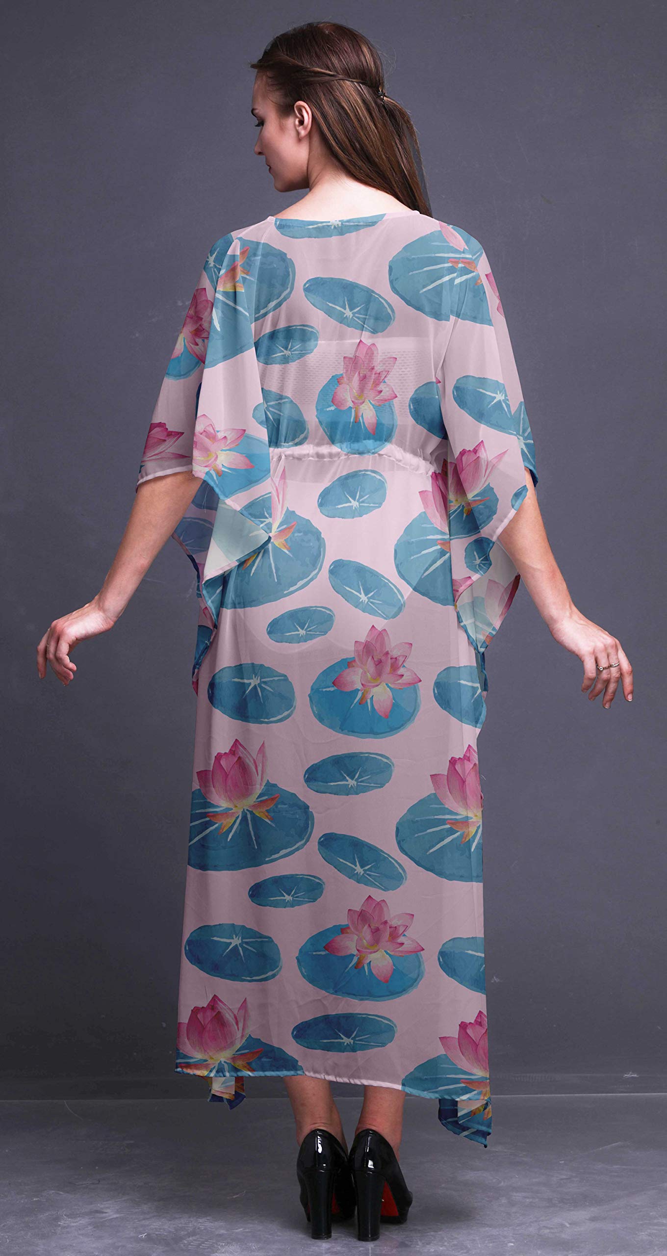 Bimba Beach Kaftan - Women's Long Maxi Dress Bikini Cover Up, Summer Kimono Style Caftan for Pool, Vacation & Boho Fashion