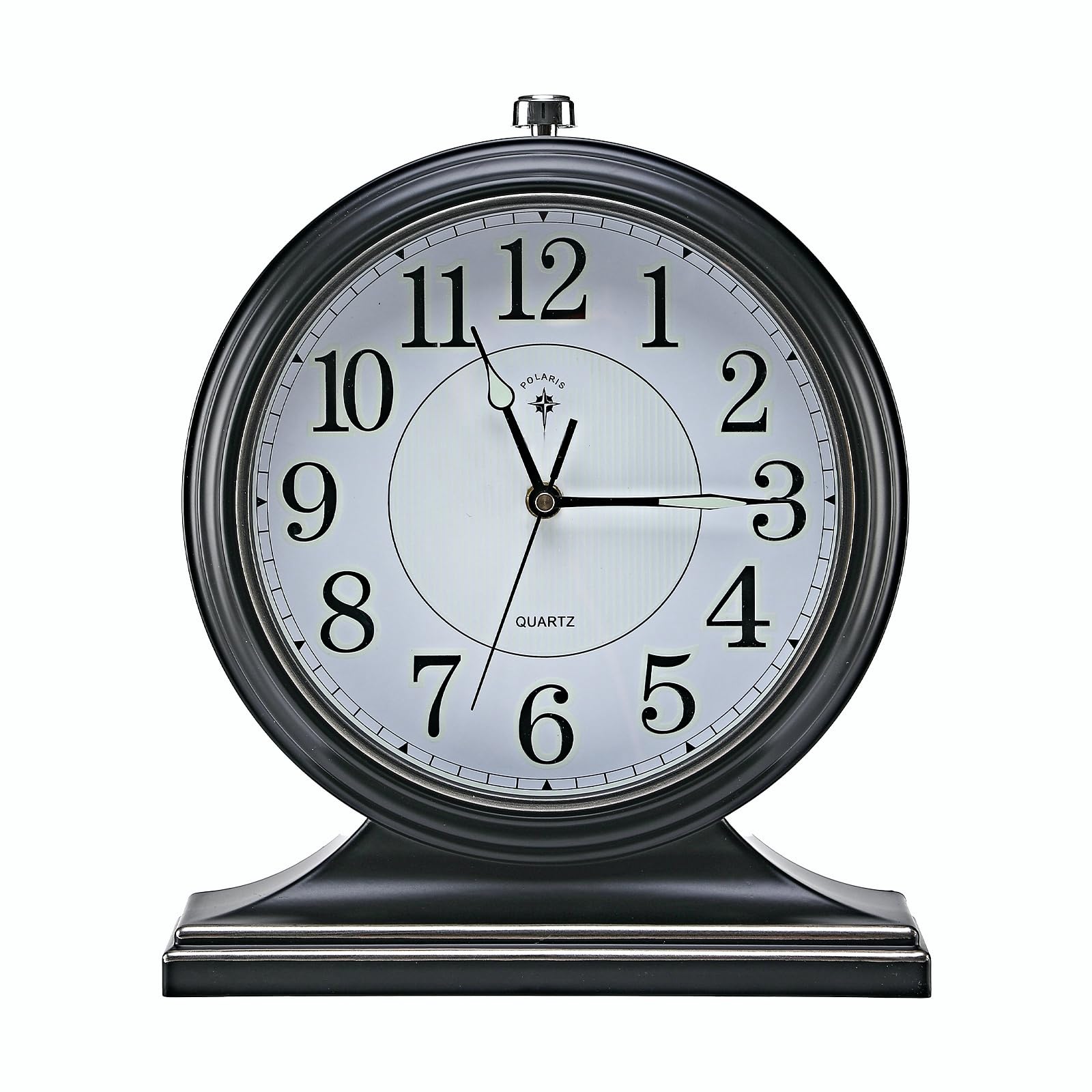 Vintage 10-Inch Retro Mantel Clock - Easy to Read Fireplace & Desk Clock for Living Room, Bedroom, Office - Classic Black Home Décor for Cozy Spaces & Gift Giving