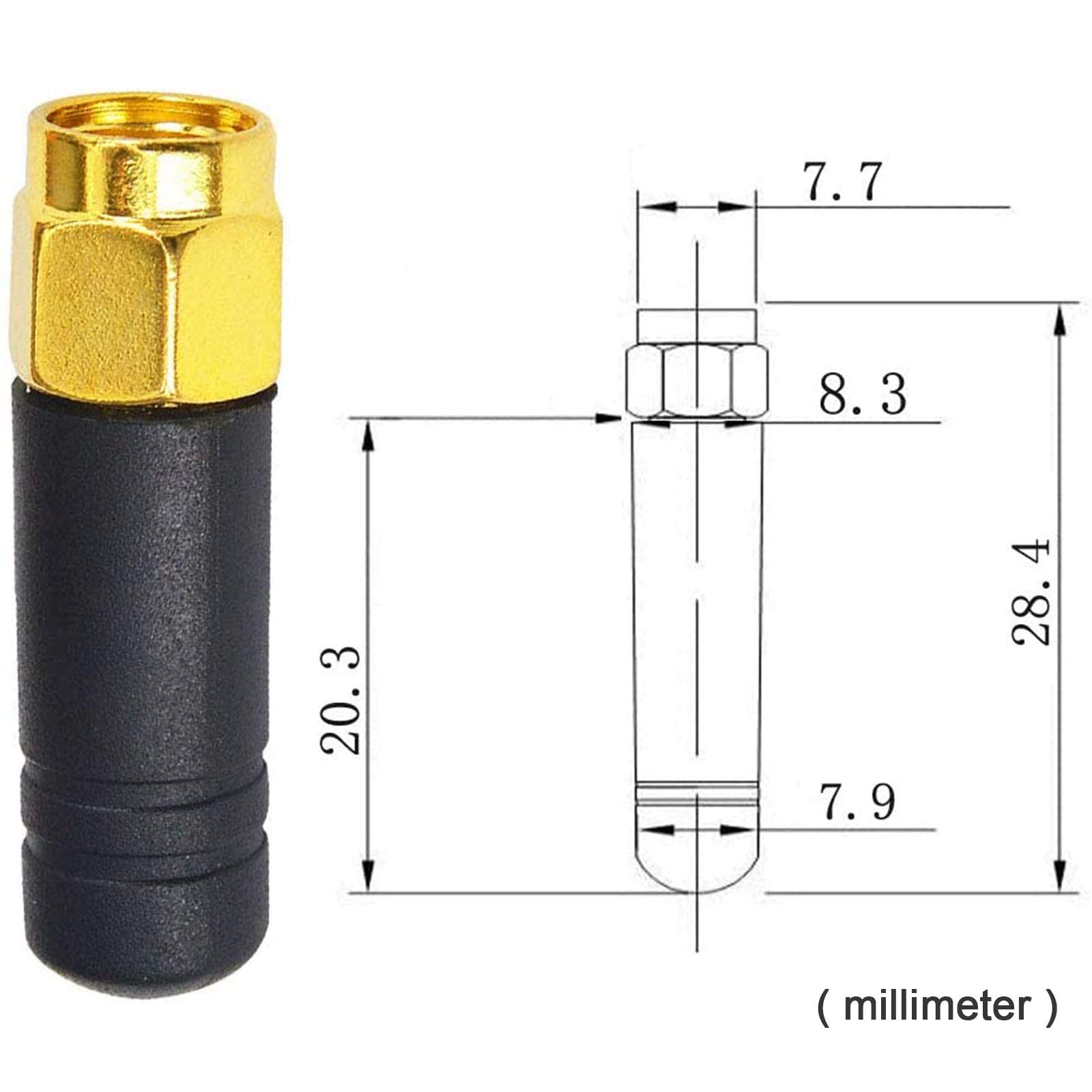 2.4GHz FPV WiFi Antenna - Dual Pack Mini Omni Directional Bluetooth Antenna with RP-SMA Male Connector for Racing Drones, Multicopters, MMDVM Networks, Routers & Backup Cameras | Enhanced Wireless Signal for Long Range Transmission