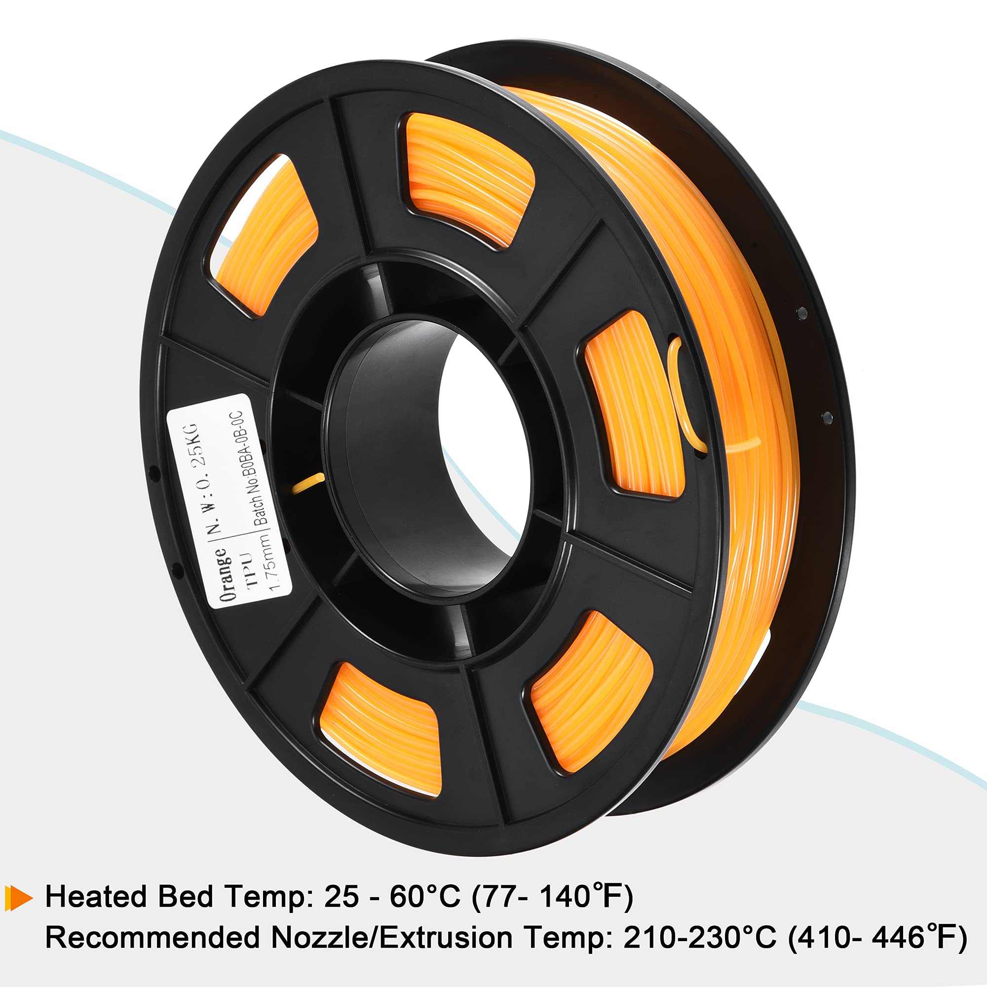 High-Quality MECCANIXITY 1.75mm TPU Filament - Orange, 0.25KG Spool, ±0.05mm Dimensional Accuracy for 3D Printing | Perfect for Flexible Prints, Phone Cases, Wearables & Prototypes