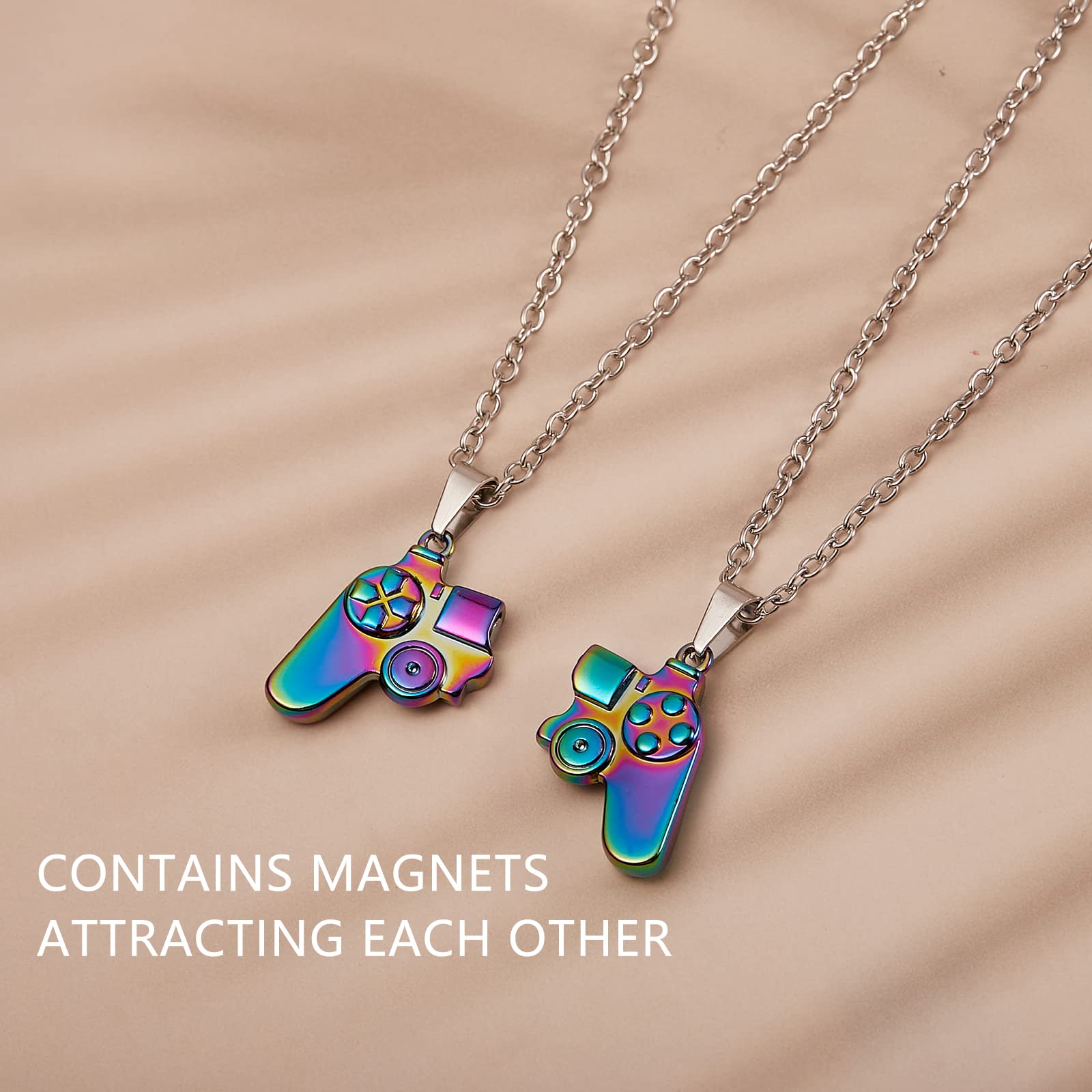 Ornaland Magnetic Game Controller Necklace for Couples - Best Friend, Friendship, Sister, Brother Jewelry - Perfect Gift for Gamers & Couples on Special Occasions