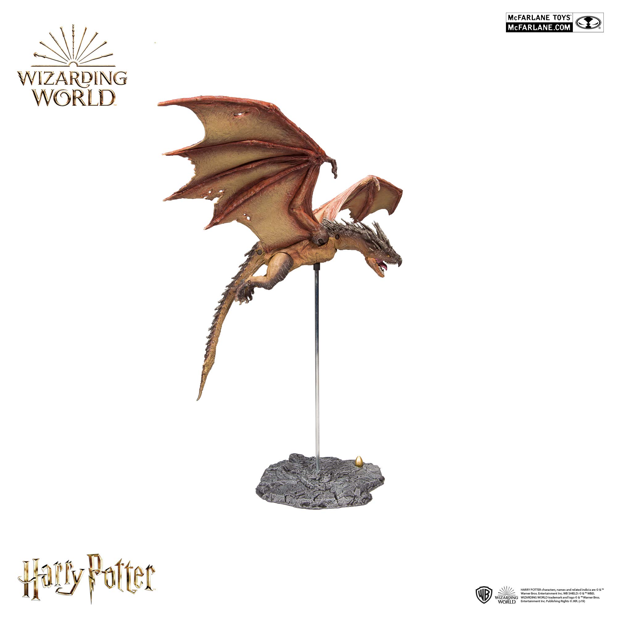 McFarlane Toys Harry Potter Hungarian Horntail Dragon Deluxe Action Figure Set - Collectible Wizarding World Gift for Fans, Display & Play