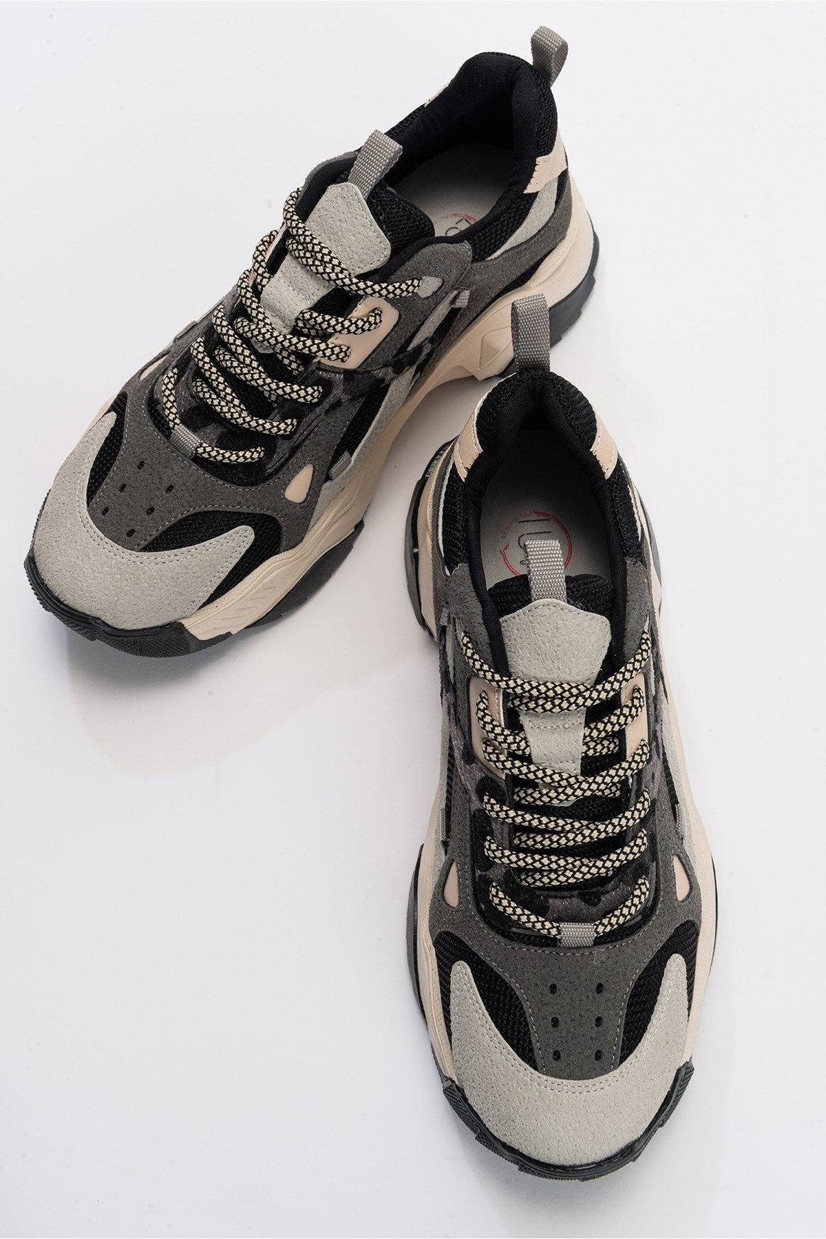 Loretta Black Gray Platform Sneakers for Women - Trendy Chunky Shoes for Casual Wear & Street Style - Perfect for Everyday Outfits, Running Errands & Urban Fashion