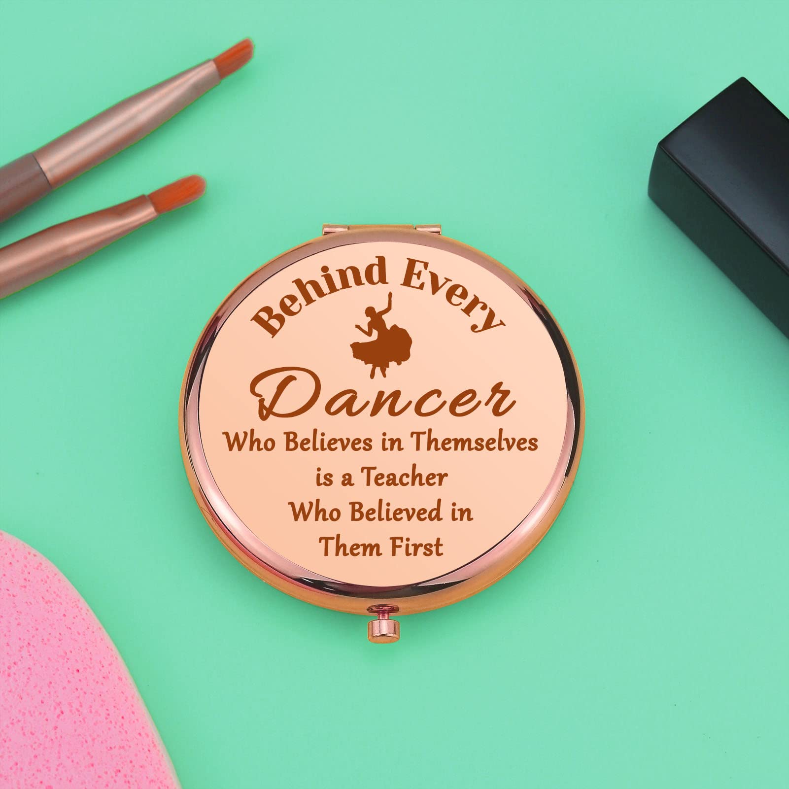 Dance Teacher Appreciation Gifts - Compact Folding Makeup Mirror for Dance Moms, Coaches & Instructors - Perfect Thank You, Christmas, Birthday & Retirement Gifts for Women - Ideal for Dance Studios, Dressing Rooms & Travel