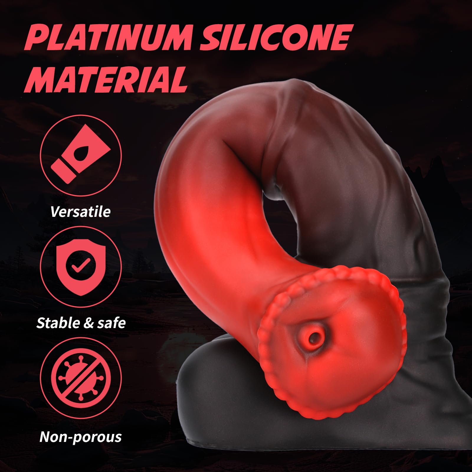 Nothosaur CONOLA with Cum Tube - 8.1 Inch Long x 1.7 Inch Wide HORESEⅡ Silicone Dildo Anal Plug for Adults | Unique Design, Strong Suction Cup, Mixed Colors | Perfect for Solo Play, Couples, and BDSM Scenes