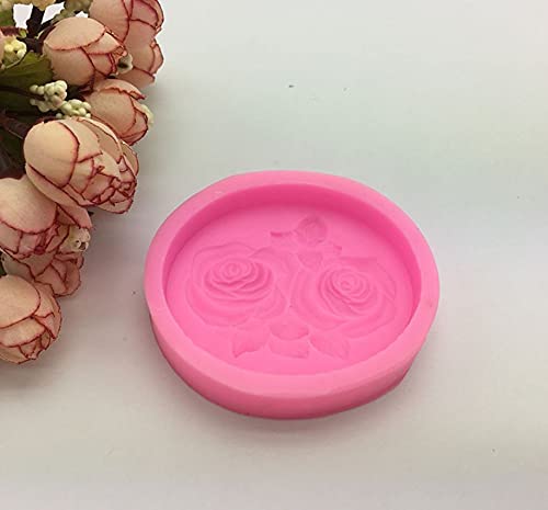 RKPM HOMES Romantic Rose Floral Silicone Soap Molds - 3D Baking Molds for DIY Soap, Cupcakes & Candles - Perfect for Valentine's Day, Wedding Favors & Home Decor (Round Love Rose Design)