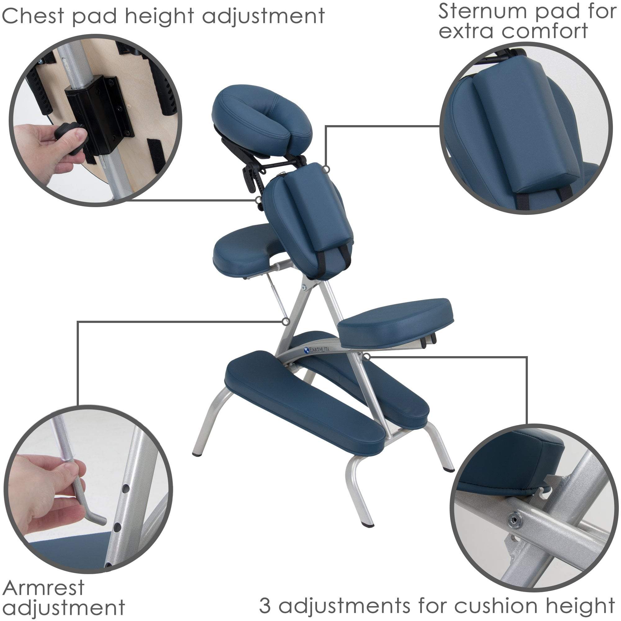 Earthlite Vortex Portable Massage Chair - Professional Foldable Massage Table for Therapists - Perfect for Home, Spa & Office Relaxation