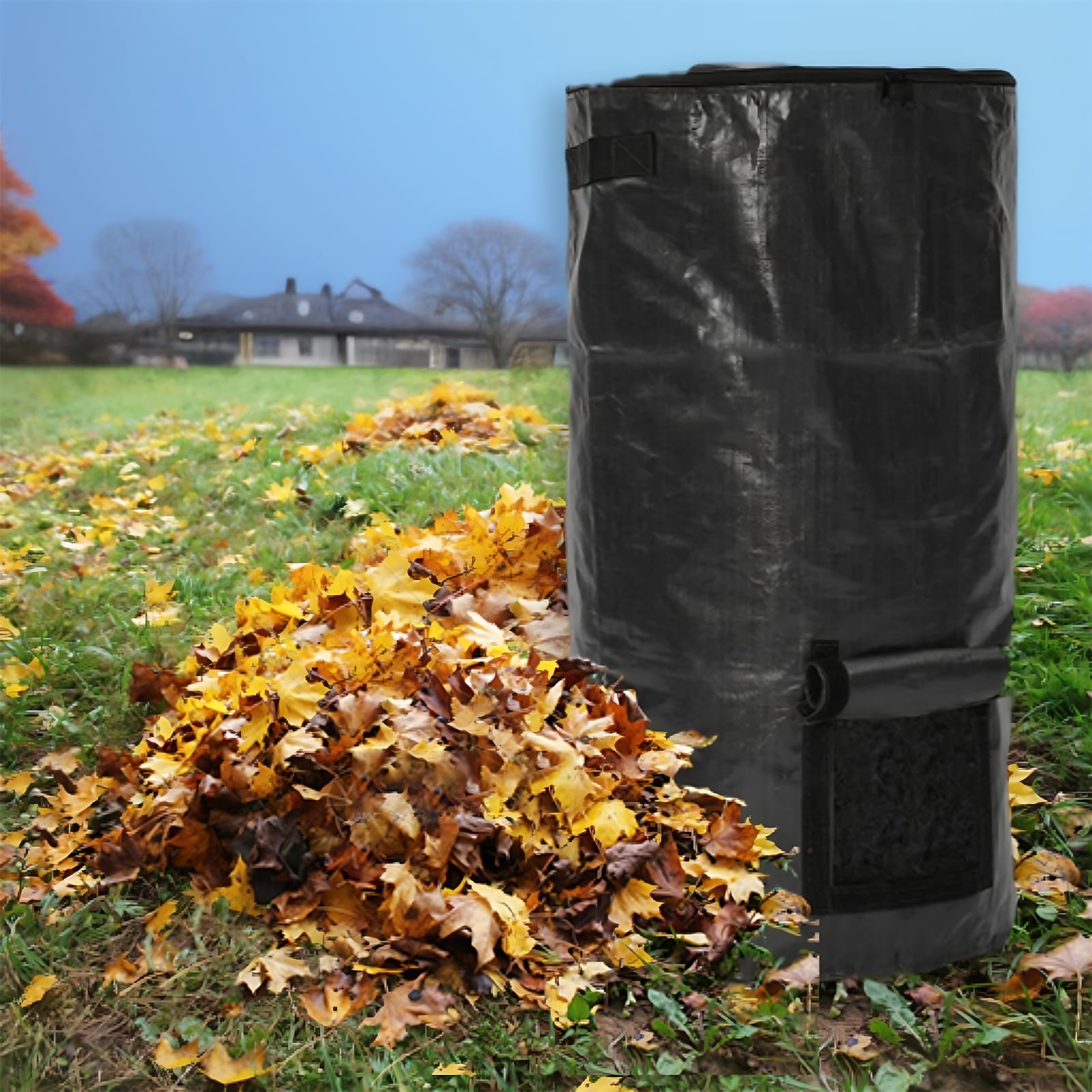 34 Gallon Compost Bin Bags - Reusable Organic Waste Bags for Kitchen, Garden & Yard | Collapsible Leaf & Lawn Compost Container | Perfect for Outdoor Composting, Gardening & Eco-Friendly Waste Disposal