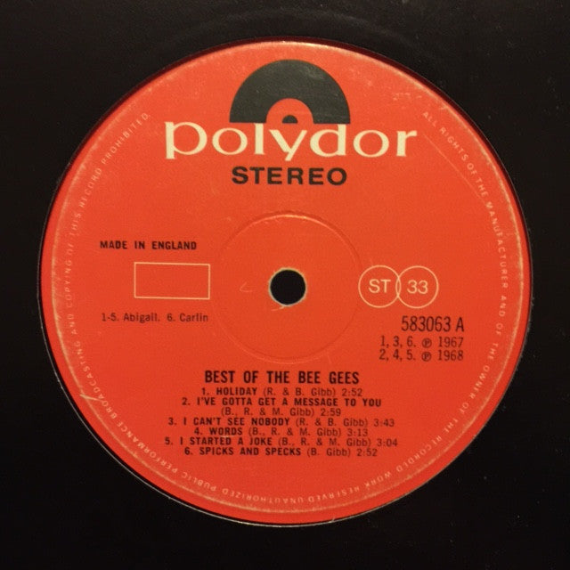 Best of Bee Gees - Greatest Hits Album by Bee Gees (Polydor 583063) | Perfect for Parties, Relaxation & Music Lovers