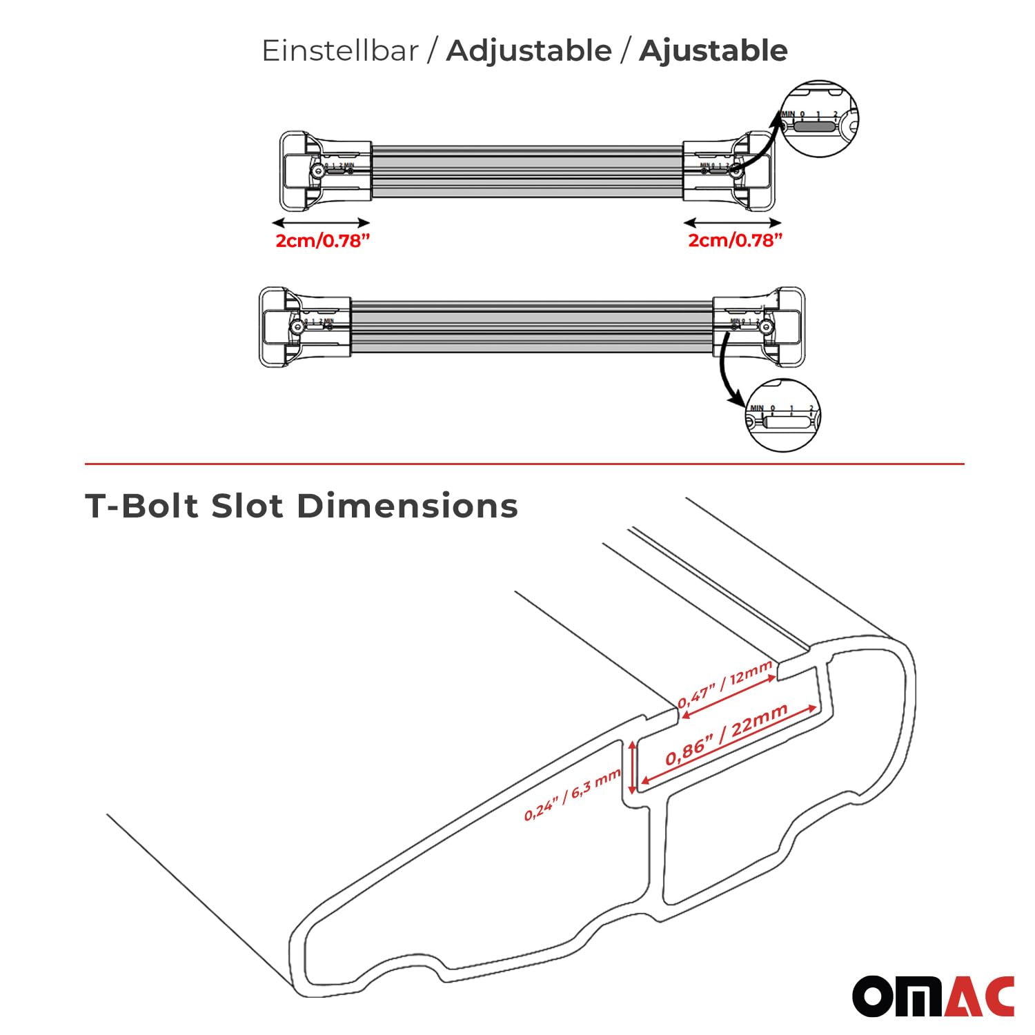 OMAC Heavy Duty Roof Rack Cross Bars for Jeep Grand Cherokee 1999-2004 - 2-Piece Gray Aluminum Luggage Carrier System - Perfect for Kayak, Canoe, Surfboard, Ski, Snowboard & Camping Gear Transportation