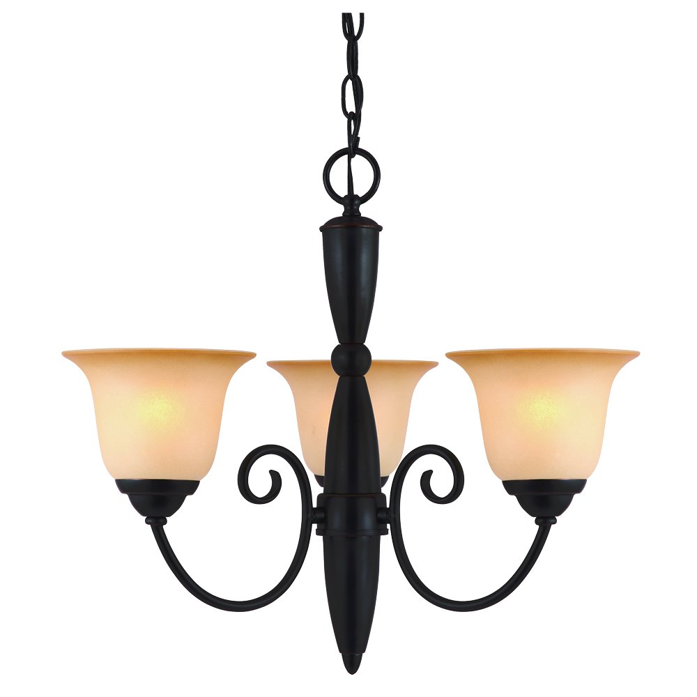 Essex 16-6072 Series 3-Light Chandelier - Elegant Crystal Ceiling Light Fixture for Dining Room, Bedroom & Living Room Decor
