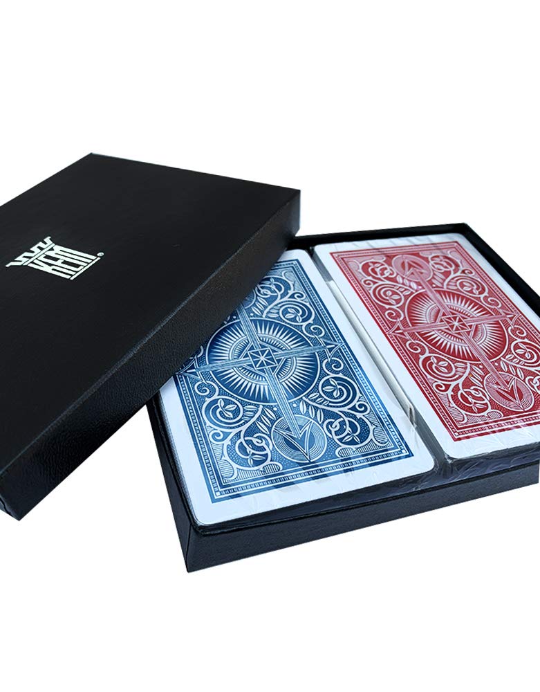 Premium Kem Playing Cards - Red & Blue Arrow Design, Poker Size Standard Index (2-Pack) - Perfect for Poker Nights, Magic Tricks & Casino Games