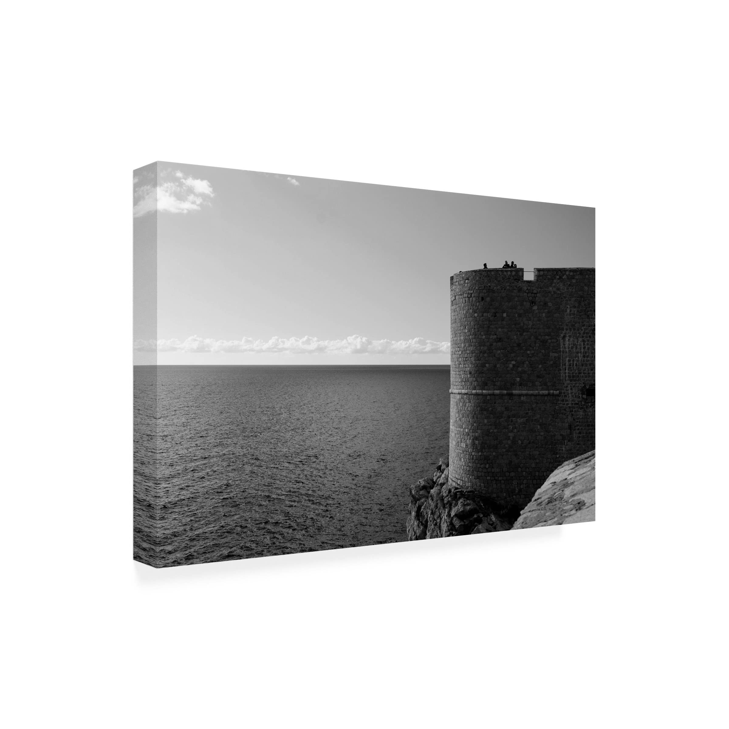 Trademark Fine Art 'Dubrovnik' Canvas Wall Art Painting by Ivan Kuzbasov - Coastal Cityscape Decor for Living Room, Bedroom & Office