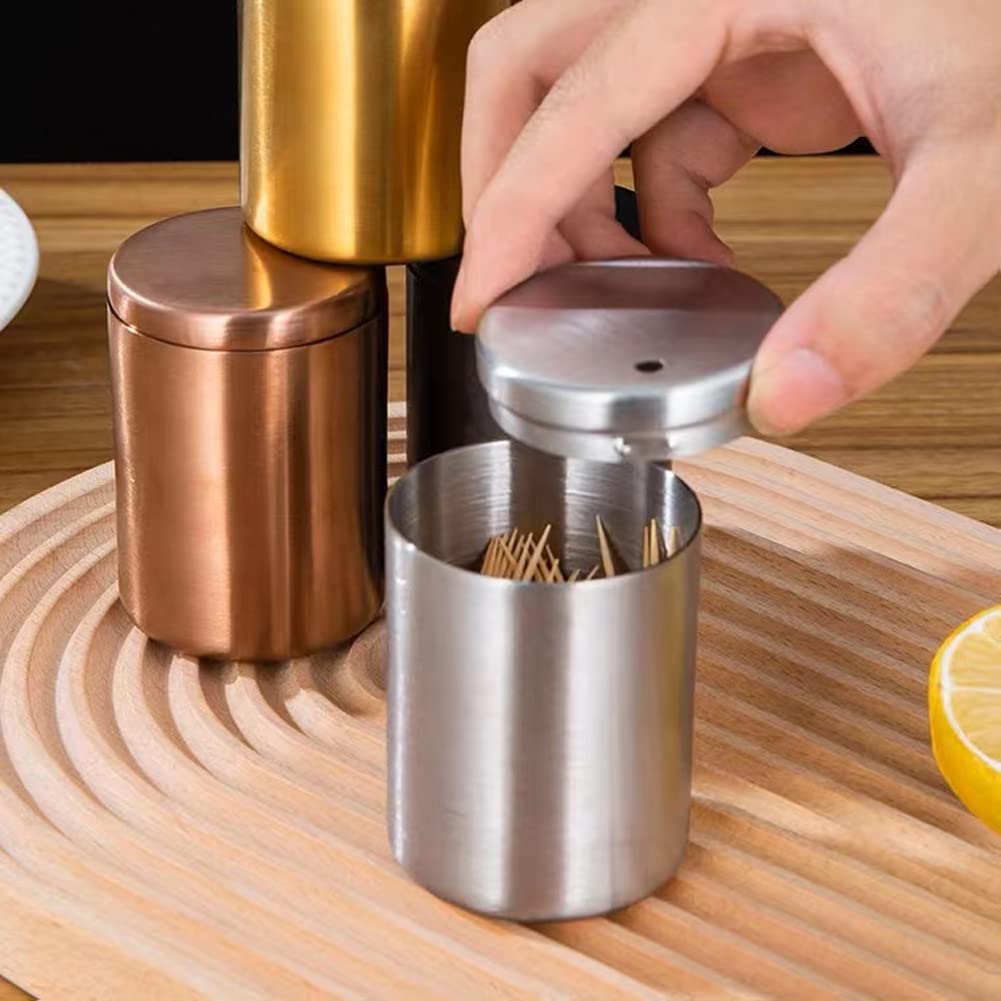 Stainless Steel Toothpick Holder Dispenser Box - Elegant Storage Organizer for Home Kitchen Restaurant Office (Silver) - Perfect for Dining Tables, Countertops & Food Service Areas
