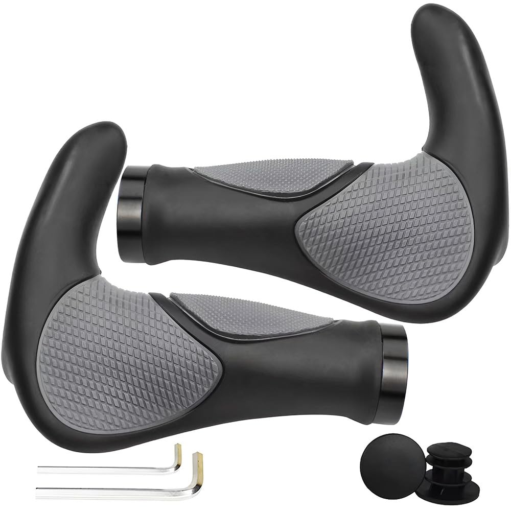 Premium Bike Handlebar Grips - Soft Gel Shock Absorbing Ergonomic MTB Grips for Mountain Bikes | Comfortable Cycling Accessories for Trail Riding & Commuting