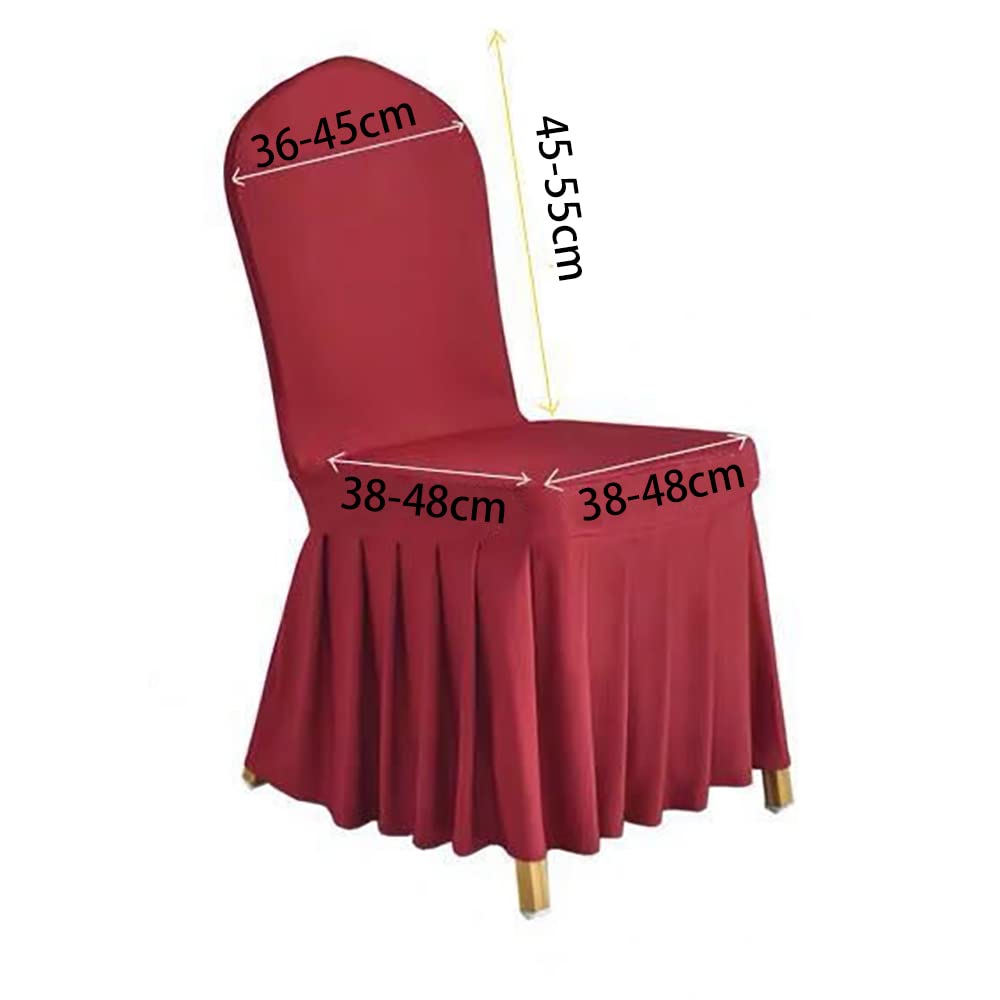 Stretchable Detachable Spandex Pleated Skirt Chair Slipcover - 1PC Elastic Dining Chair Cover for Hotel, Restaurant, Wedding & Banquet Decor - Perfect for Home, Office and Event Seating Protection