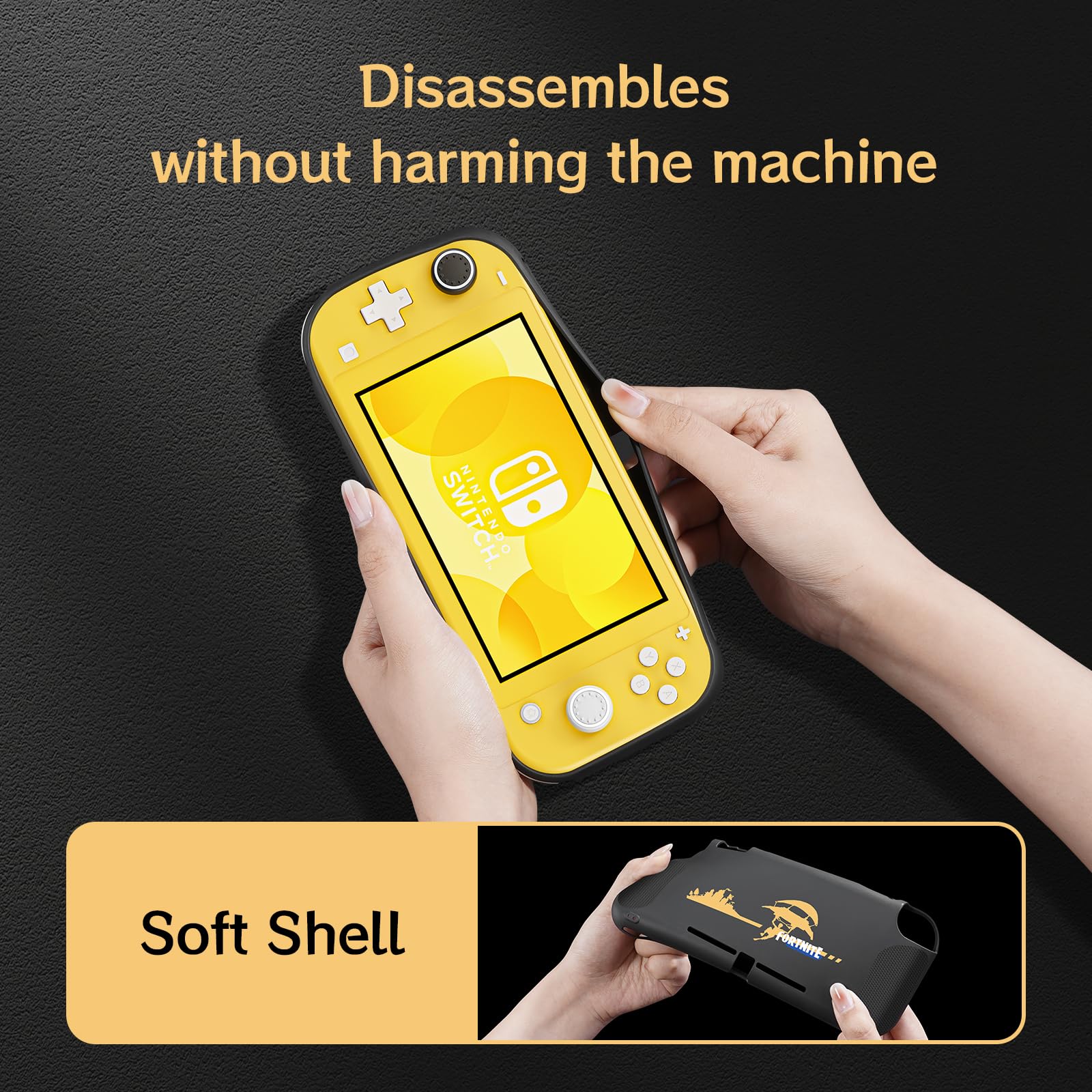 Fortnite Protective Case Compatible with Nintendo Switch Lite 2019 - Soft TPU Accessories with Thumb Grips - Perfect for Gaming & Travel
