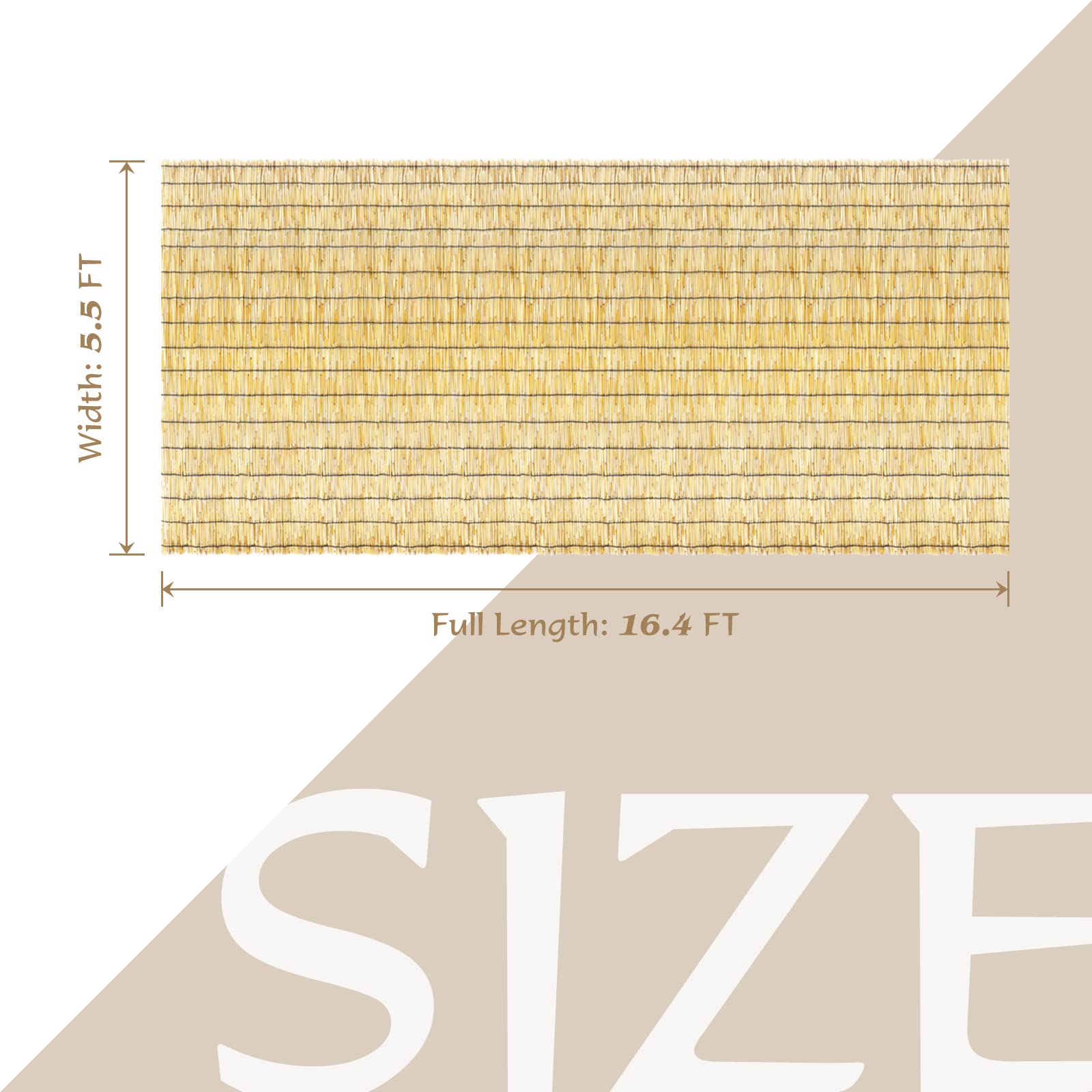 5.5FT x 16.4FT Natural Bamboo Reed Fencing Rolls - Outdoor Privacy Screen for Backyard, Patio & Garden Cover | Durable Reed Curtain Fence for Deck, Poolside & Landscape Design