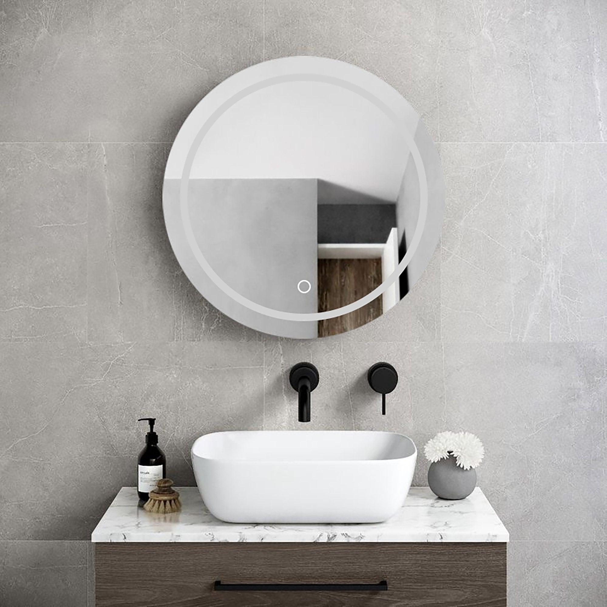 26 Inch LED Round Bathroom Medicine Cabinet with Mirror - 30
