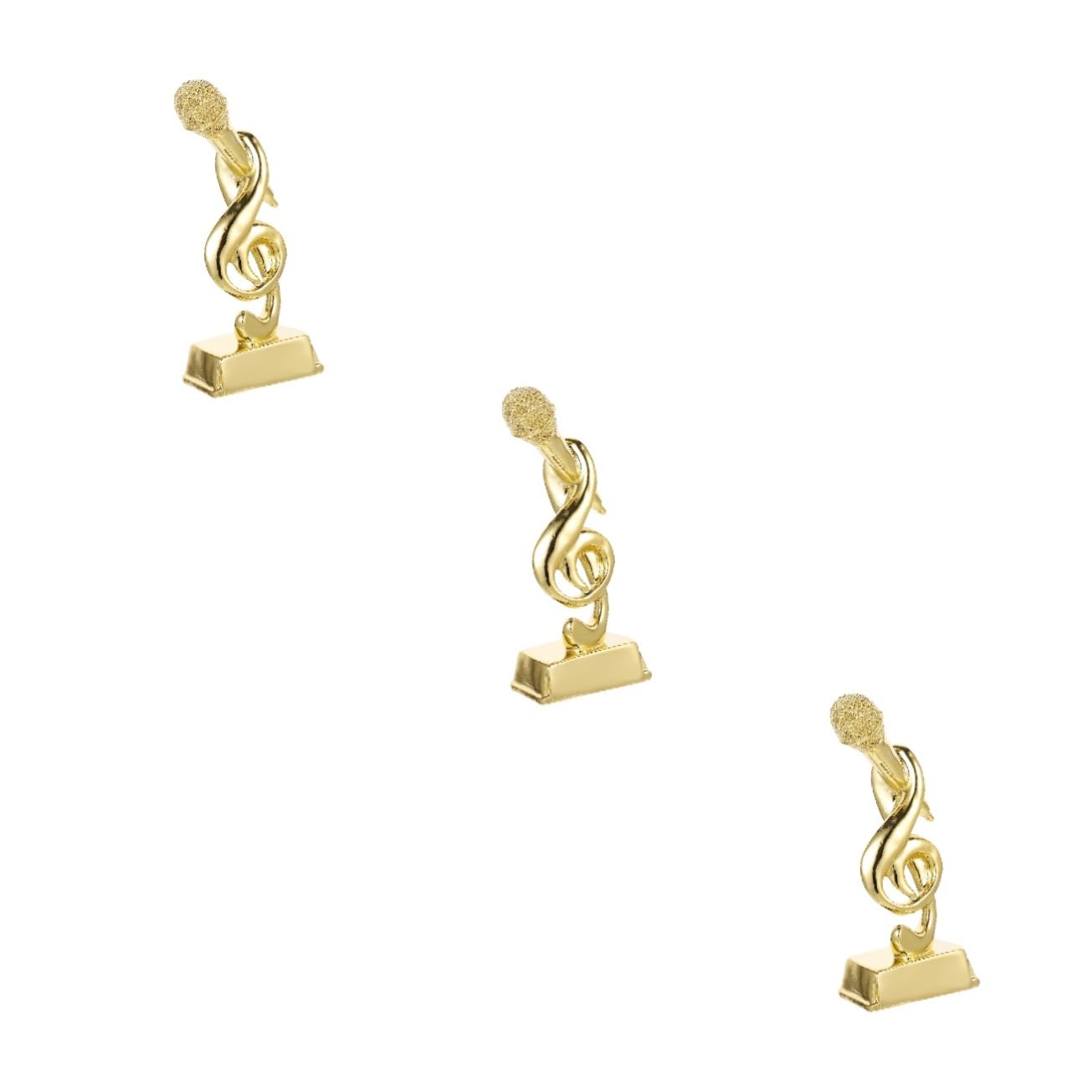 Milisten 3-Pack Golden Microphone Trophy Awards - Kids Participation Trophies, Home Decor & Competition Prizes | Perfect for Birthday Gifts, School Events, and Sports Awards Ceremonies