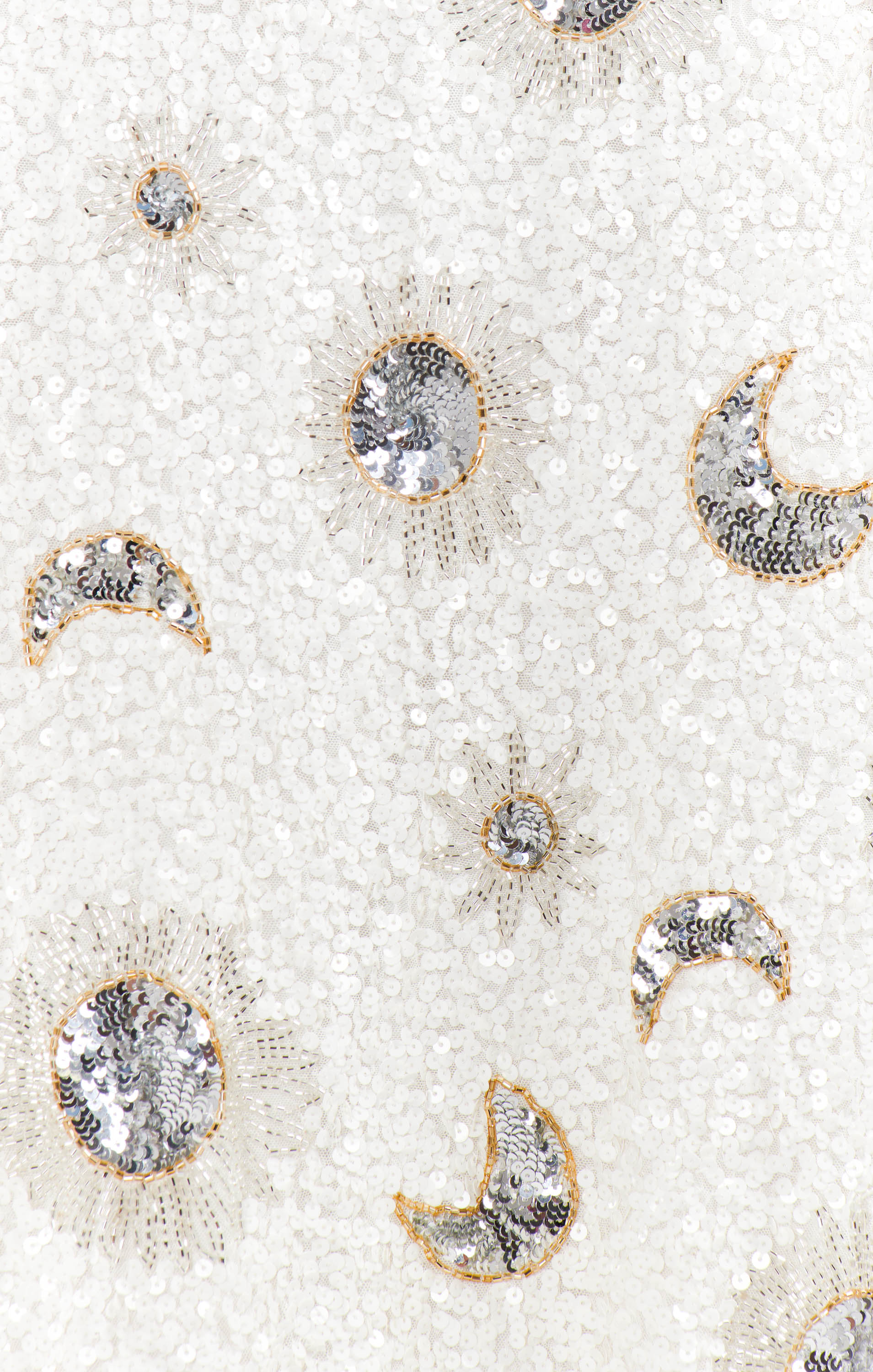 Last Call Top - White Celestial Sequins Blouse | Elegant Party Wear for Women | Perfect for Weddings, Prom & Evening Events