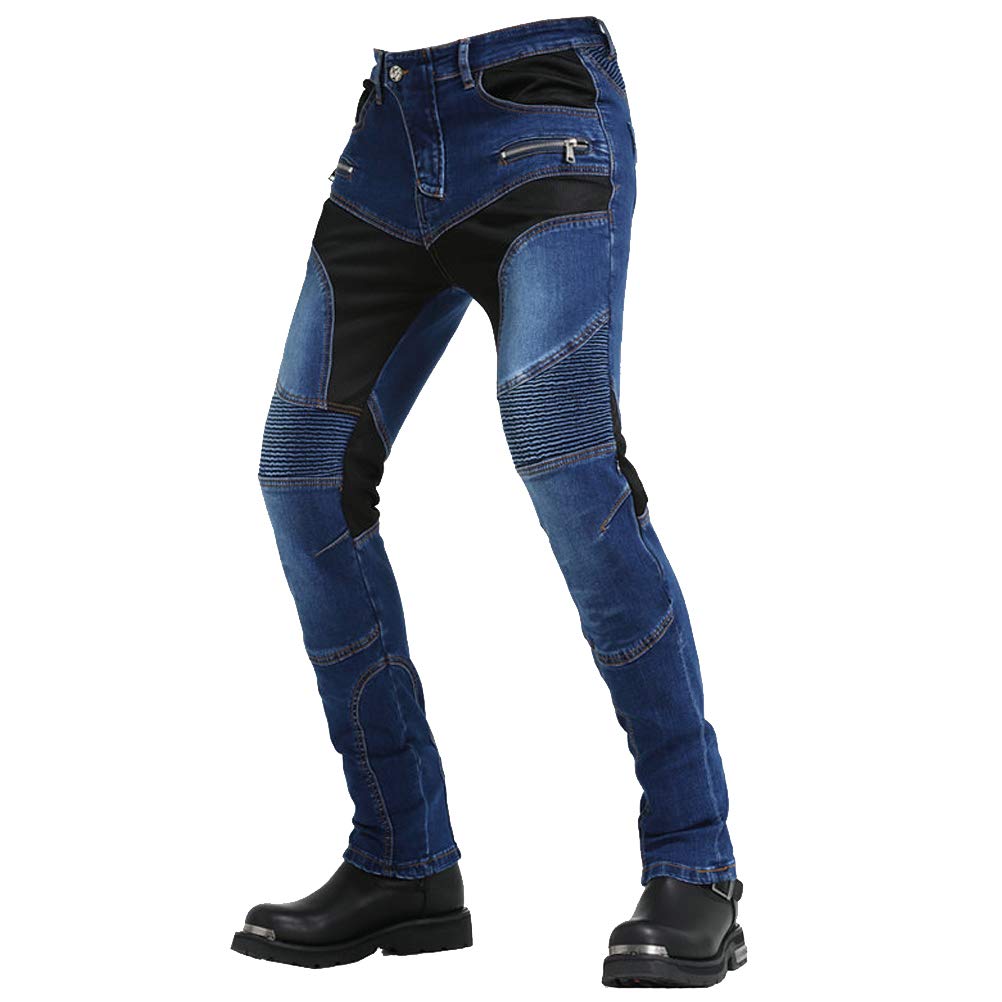 Takuey Motorcycle Riding Pants - Aramid Fiber Reinforced Biker Jeans with Silica Gel Knee Pads | Summer Riding Gear for Men & Women | Perfect for Commuting, Touring & Adventure Riding