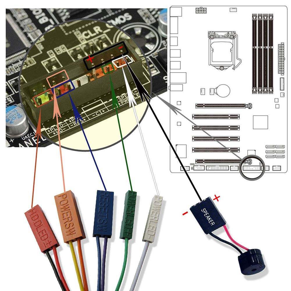 10 Pcs Mini PC Motherboard Internal Speaker - Computer Case Mainboard BIOS Alarm Buzzer for Arduino & DIY Electronics with Dupont Extension Cable - Ideal for PC Builds, Troubleshooting & Electronic Projects