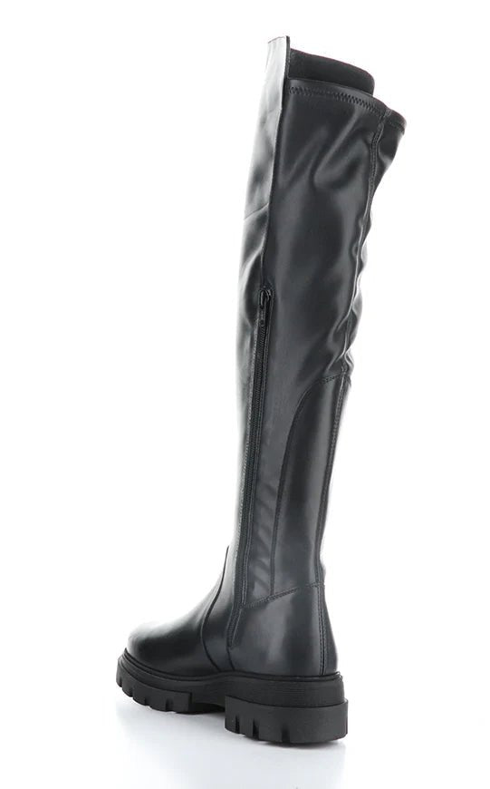 Waterproof Black Over The Knee Boots for Women - Fashionable Winter & Rain Boots for Outdoor Activities, Parties and Cosplay