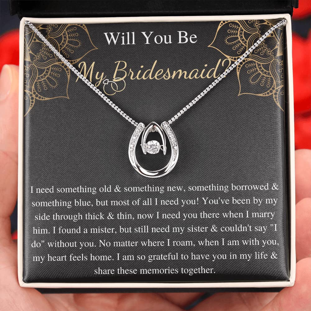 Bridesmaid Necklace Gift - Proposal & Thank You Jewelry for Wedding