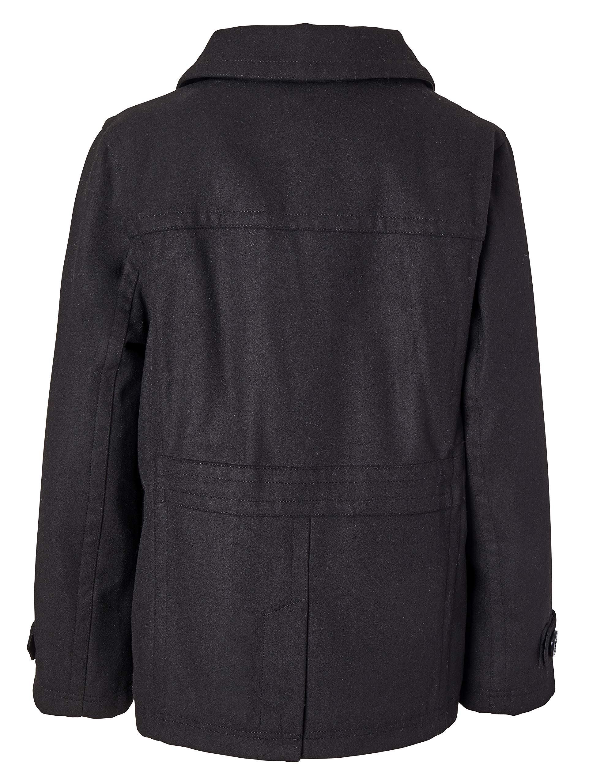 Sportoli Boys Classic Wool Blend Sherpa Winter Pea Coat Jacket - Warm & Stylish Outerwear for School, Holidays and Outdoor Adventures