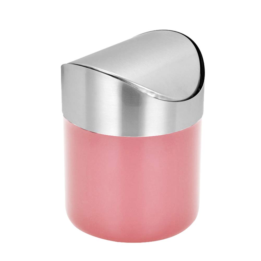 Stainless Steel Mini Trash Can with Shake Cover - Small Office & Home Waste Bin for Bedroom, Living Room, Desk | Space-Saving & Odor Control Solution