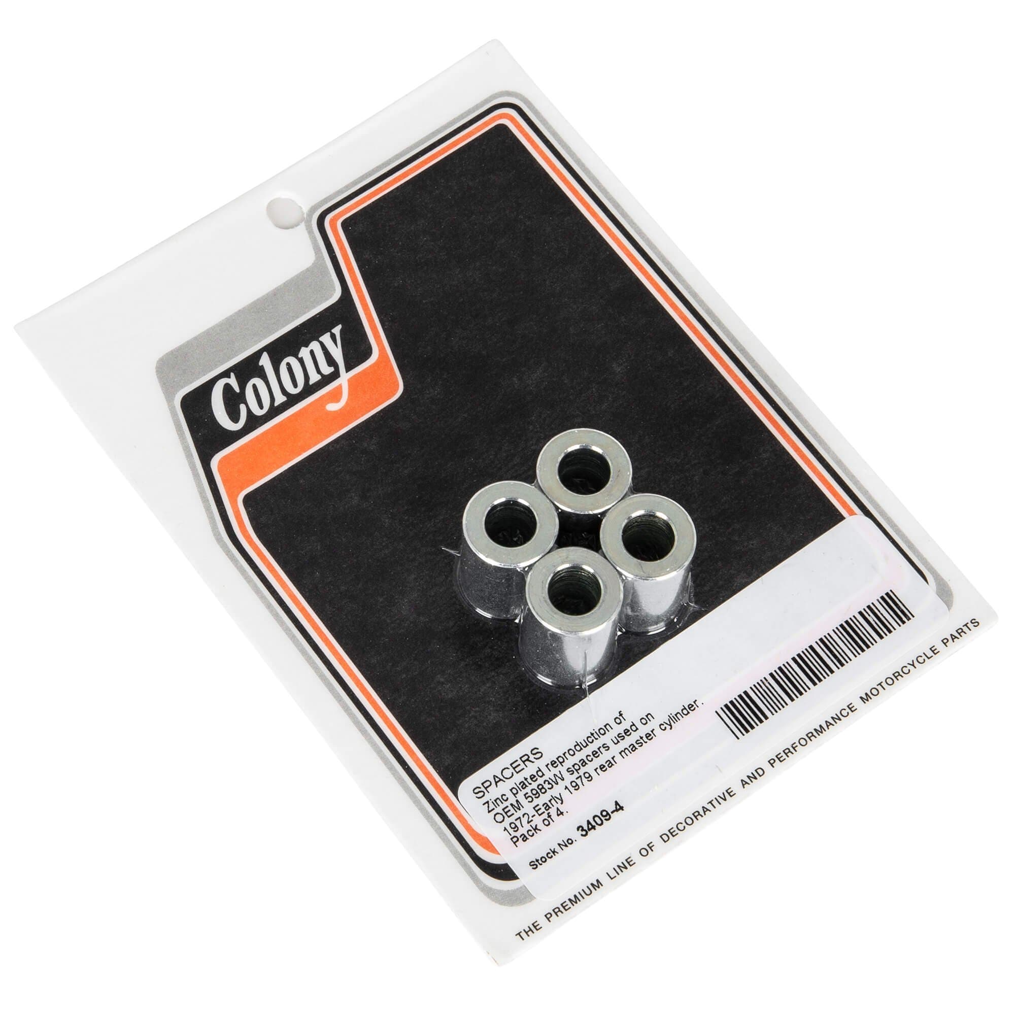 4 Pack Zinc Plated Rear Master Cylinder Spacers for 1972-1979 Harley Davidson Motorcycles - Perfect for Brake System Upgrades & Custom Bike Builds