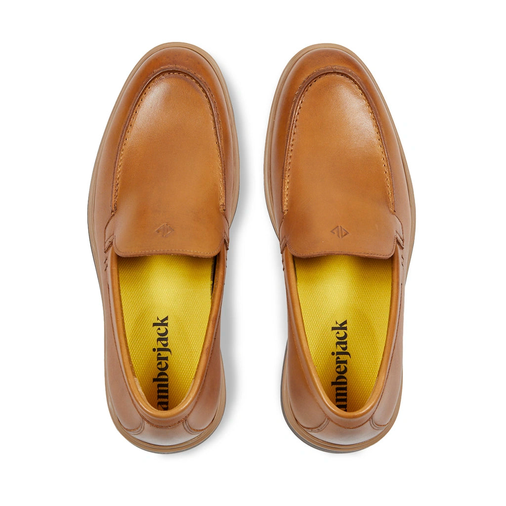 Premium Genuine Leather Loafers for Men - Comfortable Slip-On Shoes in Honey Brown | Ideal for Casual Wear, Office & Travel