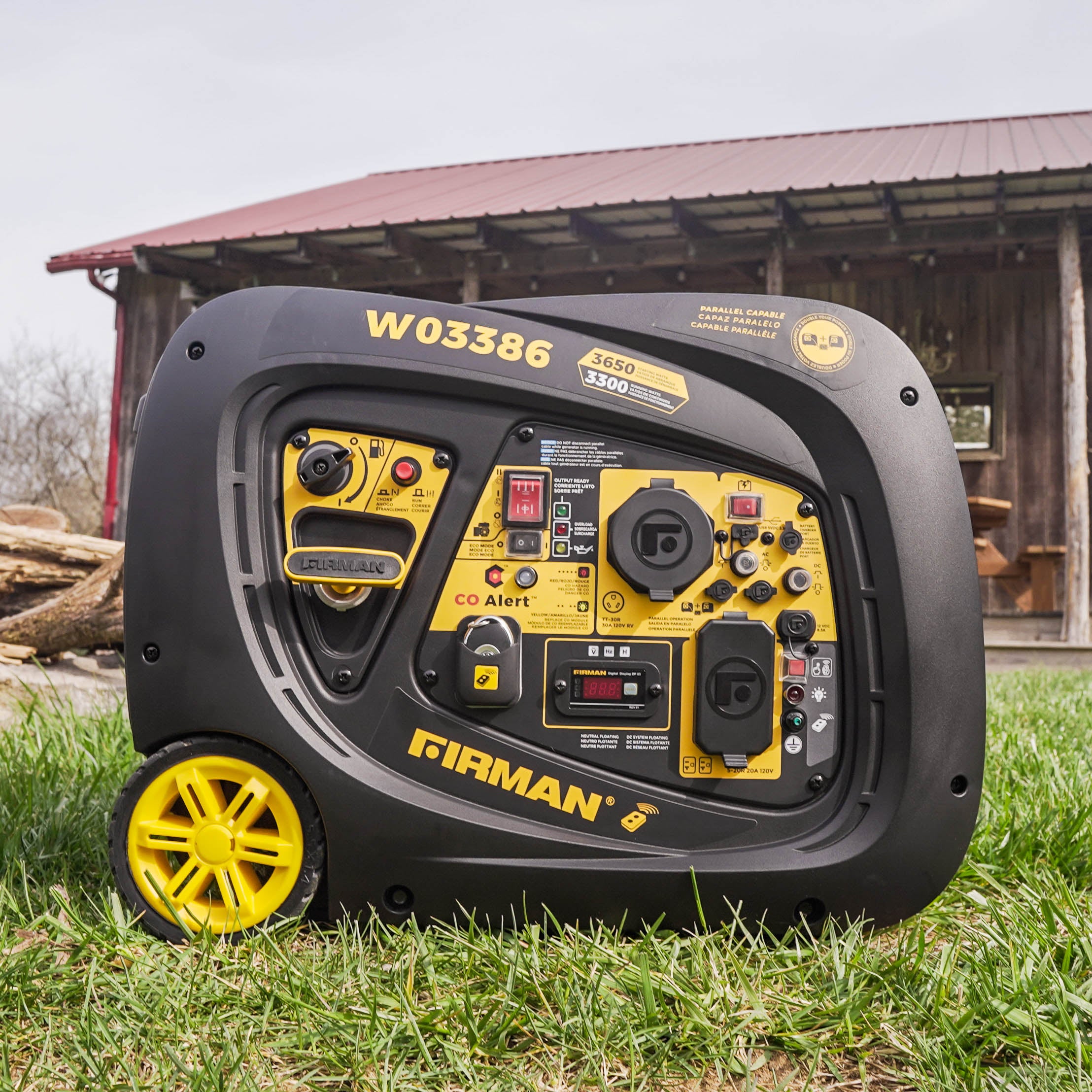 3650W Portable Inverter Generator with Remote Start & CO Alert - Perfect for Camping, RV Trips, and Emergency Power Backup
