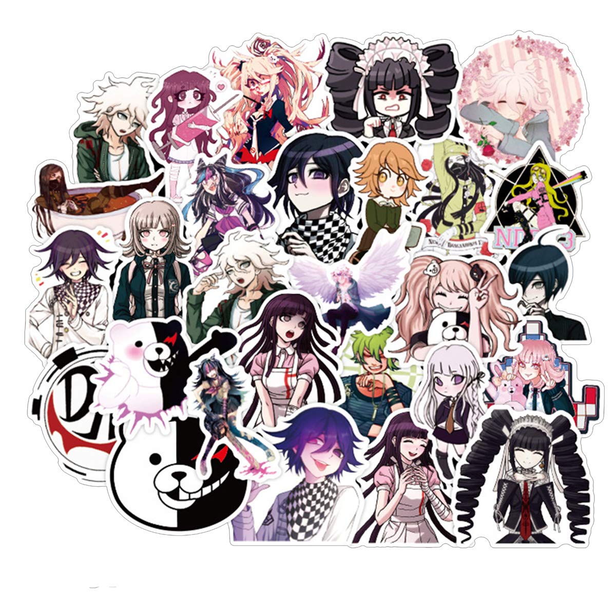 Danganronpa: Trigger Happy Havoc Anime Stickers - Waterproof Vinyl Decals for Laptop, Water Bottle, Travel Case, Car, Skateboard, Motorcycle, Bicycle, Luggage & Guitar - Perfect for Anime Fans, Gamers & Collectors