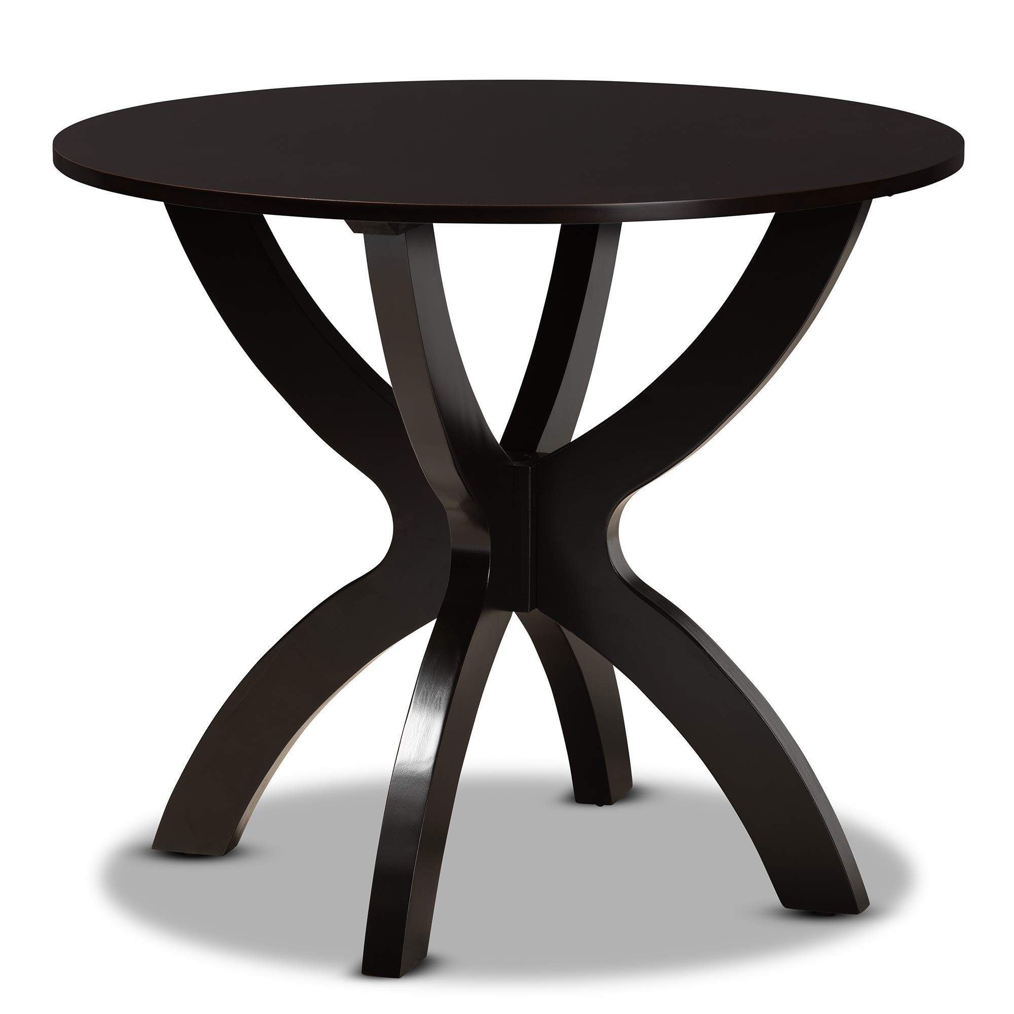 Baxton Studio Karla 5-Piece Dining Set - Modern Transitional Two-Tone Dark Brown & Walnut Wood Table with 4 Chairs - Perfect for Small Spaces, Breakfast Nooks & Contemporary Dining Rooms