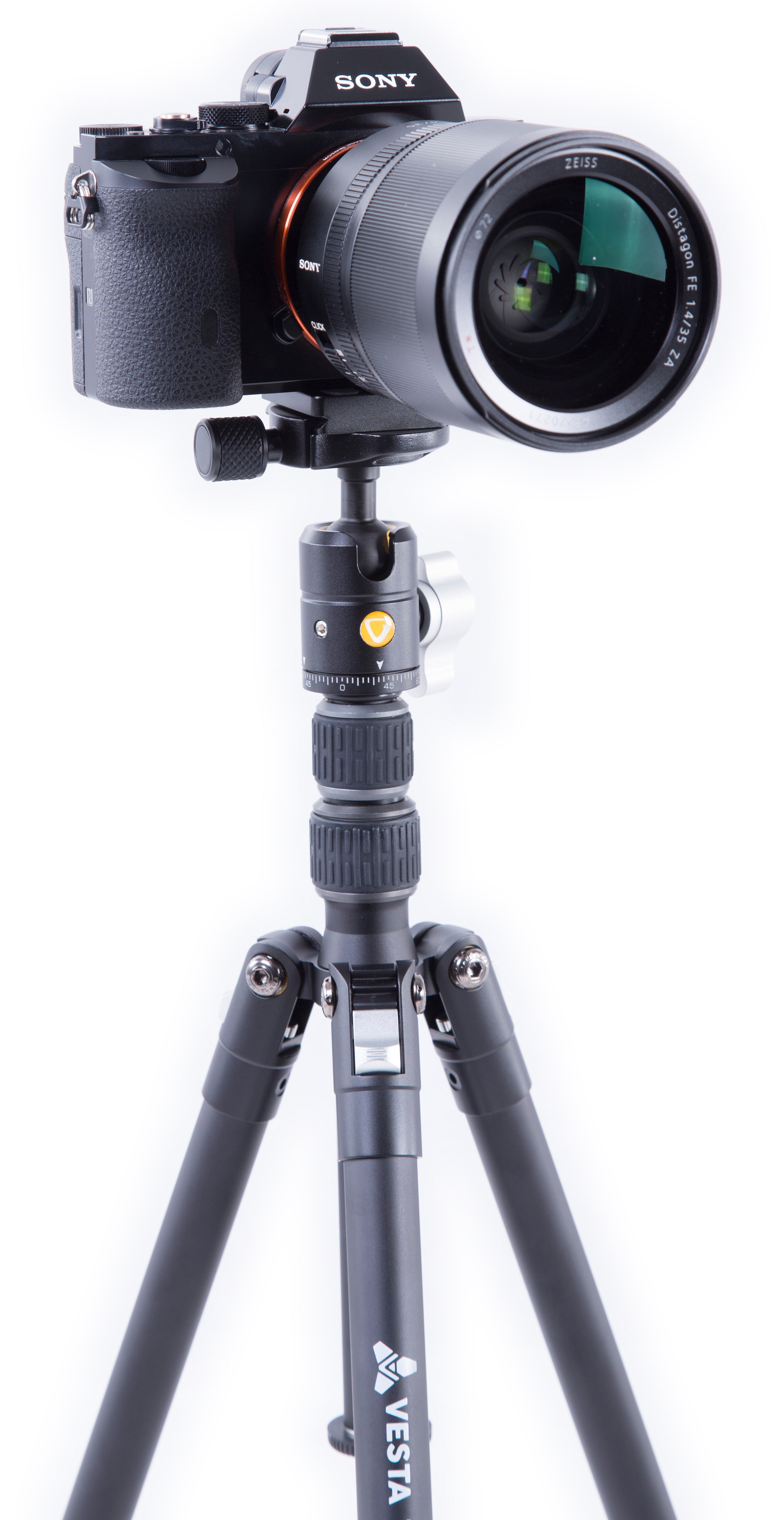 Vesta TB 204AB Professional Aluminum Tripod with T-46 Ball Head - Lightweight & Stable Camera Stand for Photography, Videography, Travel & Outdoor Shooting