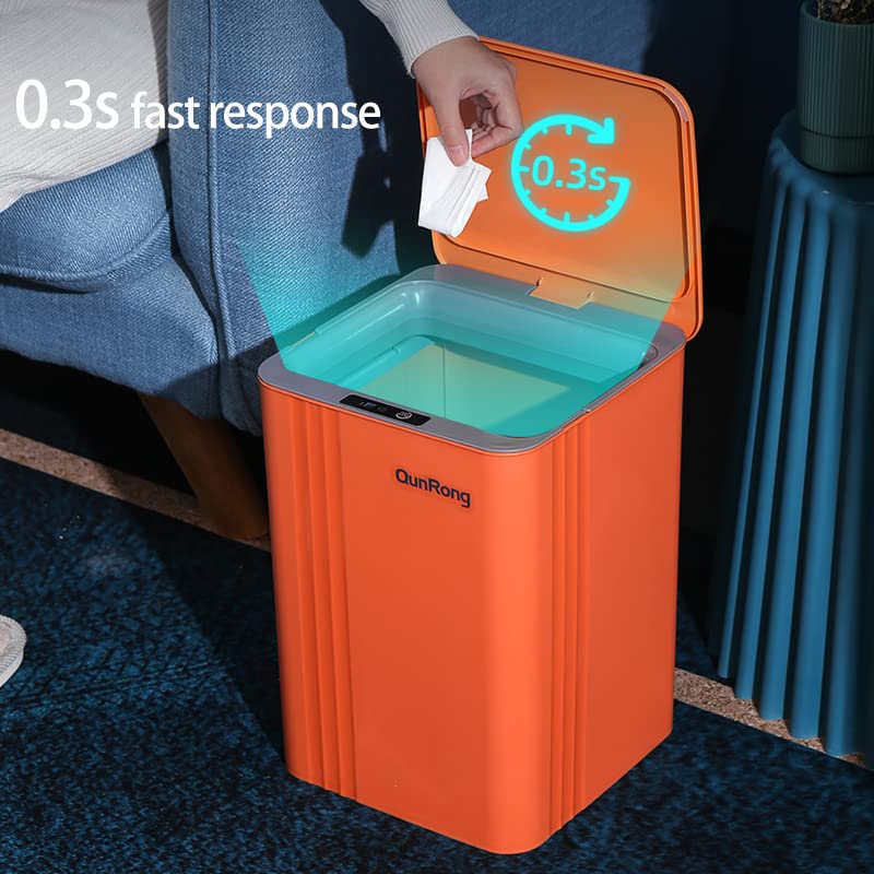TOMYEUS 14L Automatic Smart Sensor Trash Can - Hands-Free Motion Activated Kitchen & Bathroom Garbage Bin with 3 Modes (Kick, Knee, Sensor) - Ideal for Home, Office, Dorm (Blue)
