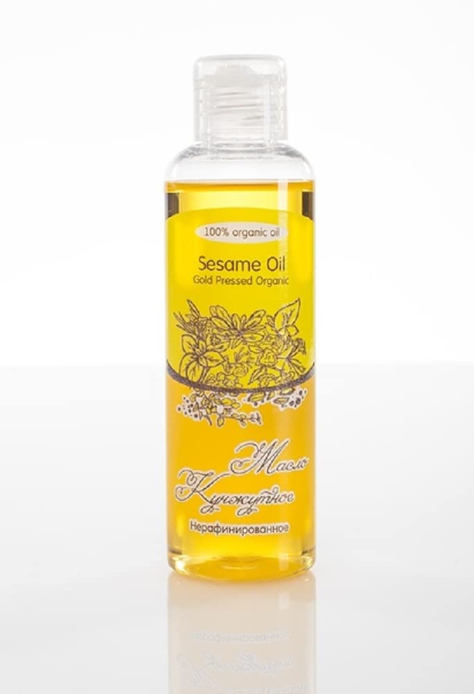 Organic Cold Pressed Unrefined Sesame Oil for Skin & Hair - 100% Pure Natural Cosmetics (100ml) - Perfect for Massage, Aromatherapy & DIY Beauty Recipes