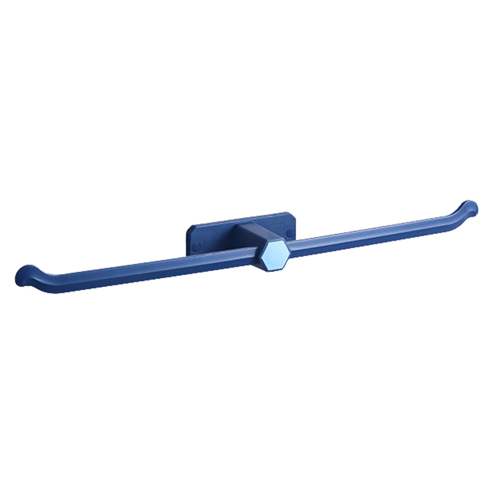 No Hole Punch Towel Rack - Single Bar Bathroom Towel Holder, Wall Mounted Clamp Bracket for Kitchen & Bathroom Supplies (Blue, One Size) - Perfect for Small Spaces, Apartments, Dorms & RVs