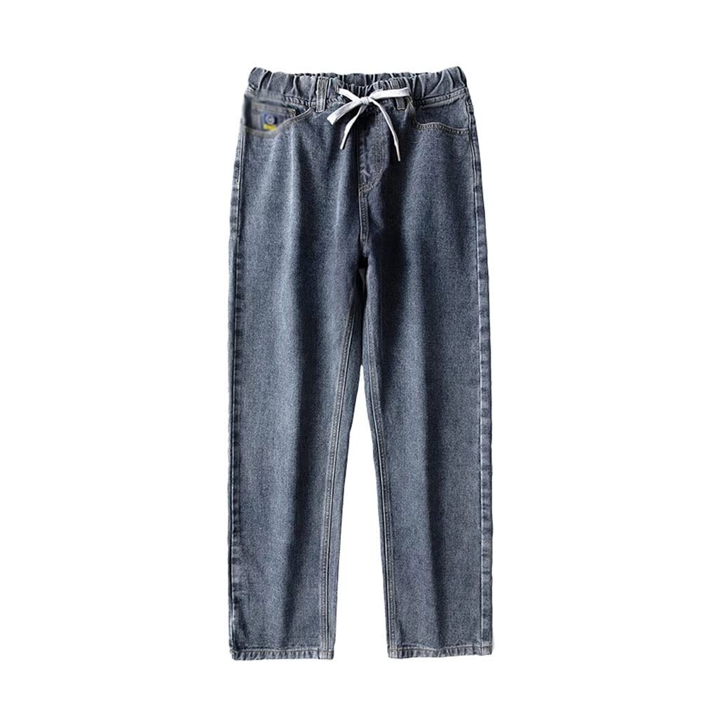 Men's Baggy Jeans - Hip Hop Loose Fit Wide Leg Pants with Drawstring Elastic Waist | Casual Streetwear for Summer | Perfect for Hip Hop Dance, Urban Fashion & Everyday Wear (Color: A, Size 36)