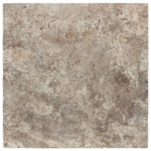 Premium Silver Travertine 12x12 Tile - Honed, Filled & Tumbled Finish for Bathroom, Kitchen, and Flooring Renovation