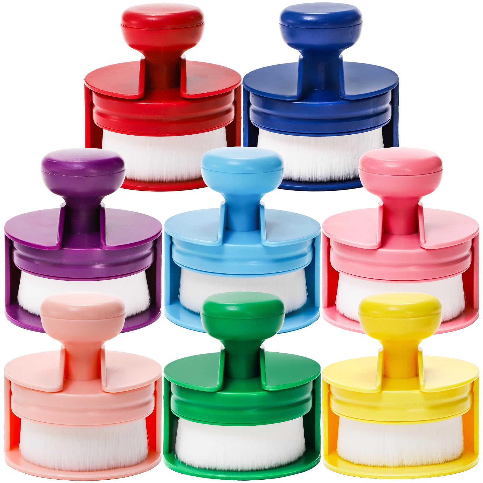 YOUEON 8-Color Flat Top Ink Blending Brushes Set - Soft Bristle Craft Blender Tools with Color-Coded Stand for Card Making, Stamping, Painting & Drawing - Perfect for Artists, Scrapbooking & DIY Projects