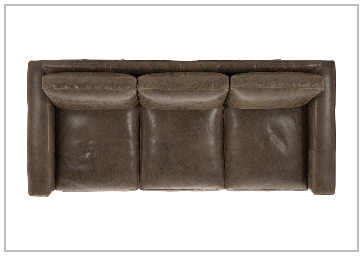 Bernhardt Dawkins Genuine Leather Sofa with Walnut Finish - Luxurious Living Room Furniture for Home & Office