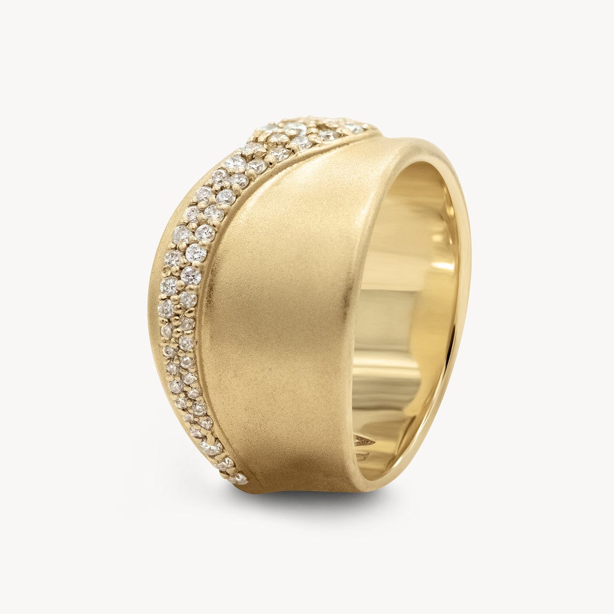 Zenith Pave Diamond Band Ring - 14K White Gold Wedding & Engagement Ring for Women - Perfect for Anniversary, Proposal & Everyday Elegance
