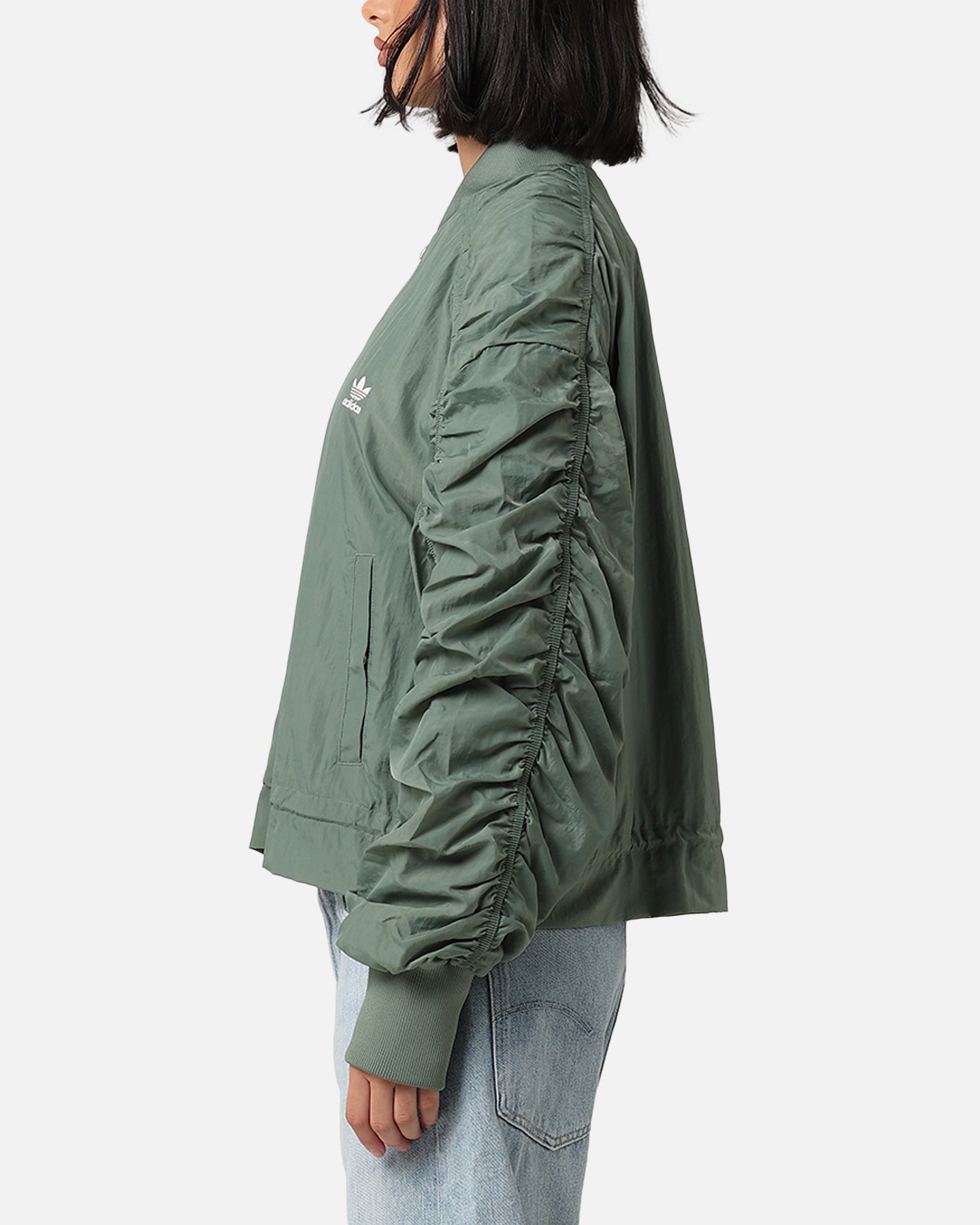 Adidas Women's Lightweight Bomber Jacket - Trace Green | Water-Resistant Windbreaker for Running, Travel & Outdoor Activities