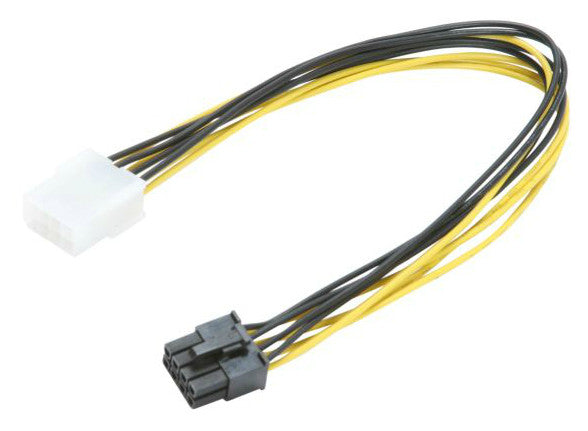 ATX 8 Pin Power Extension Cable - 12 Inch PSU GPU PCIe Connector - for PC Gaming Rigs, Mining Rigs, and Workstation Builds