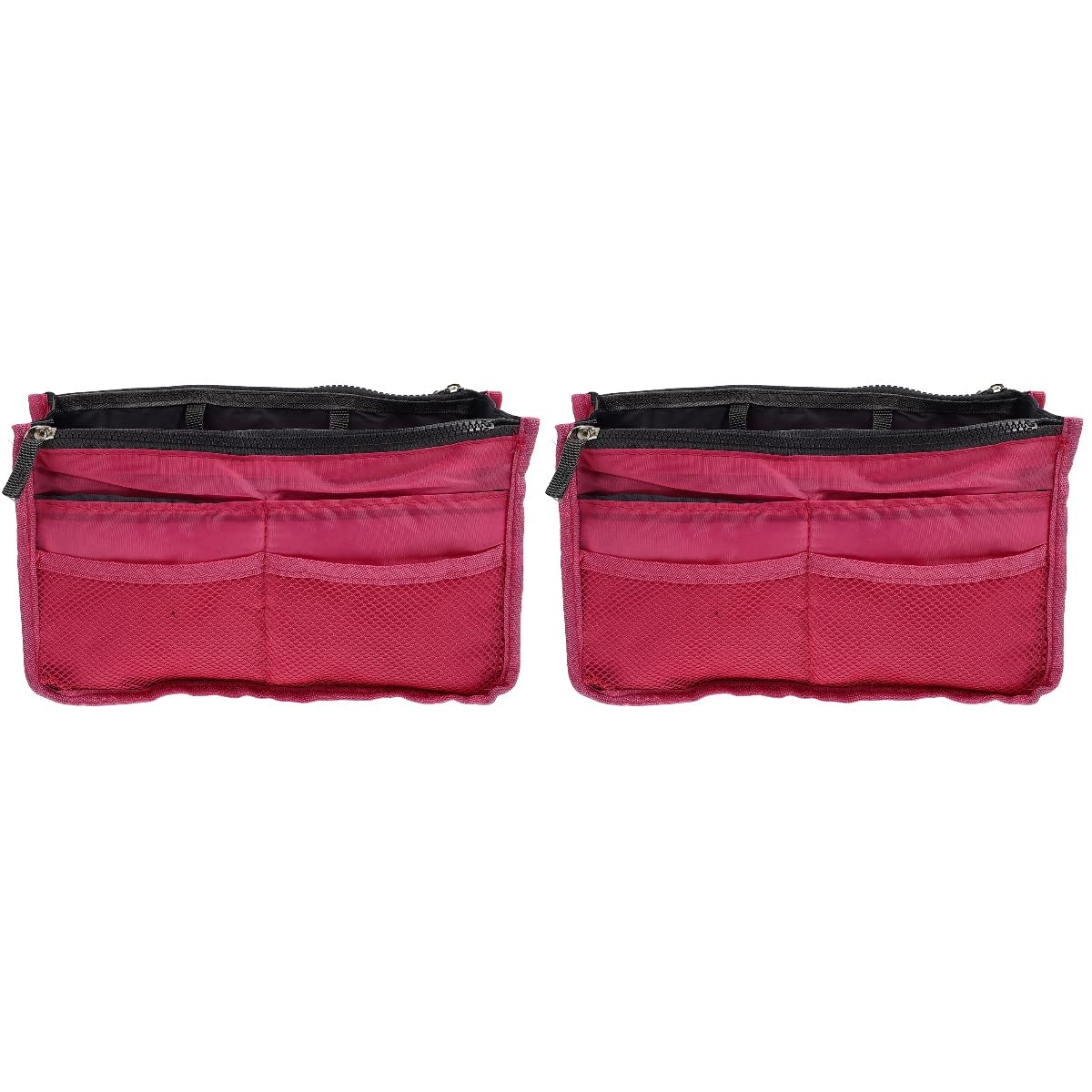 2-Pack Purse Organizer Insert for Tote Bags & Handbags | Travel Toiletry Bag with Multiple Pockets | Portable Cosmetic Organizer for Makeup Brushes, Cosmetics & Toiletries | Perfect for Travel, Daily Use & Gift Giving