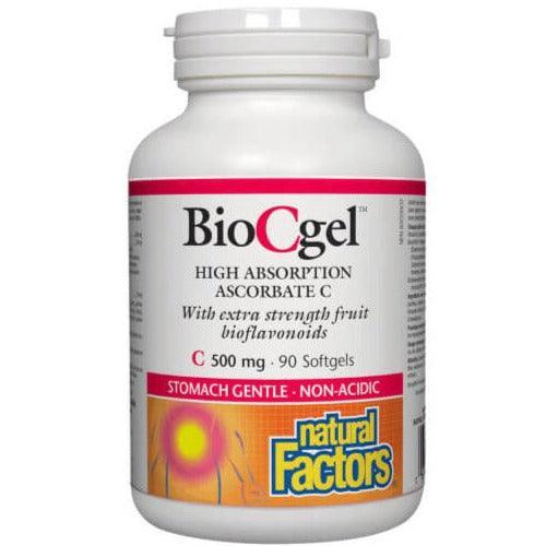 Natural Factors BioCgel 500mg High Absorption Vitamin C Softgels - 90 Count for Immune Support & Antioxidant Protection | Ideal for Daily Wellness & Cold Season Defense