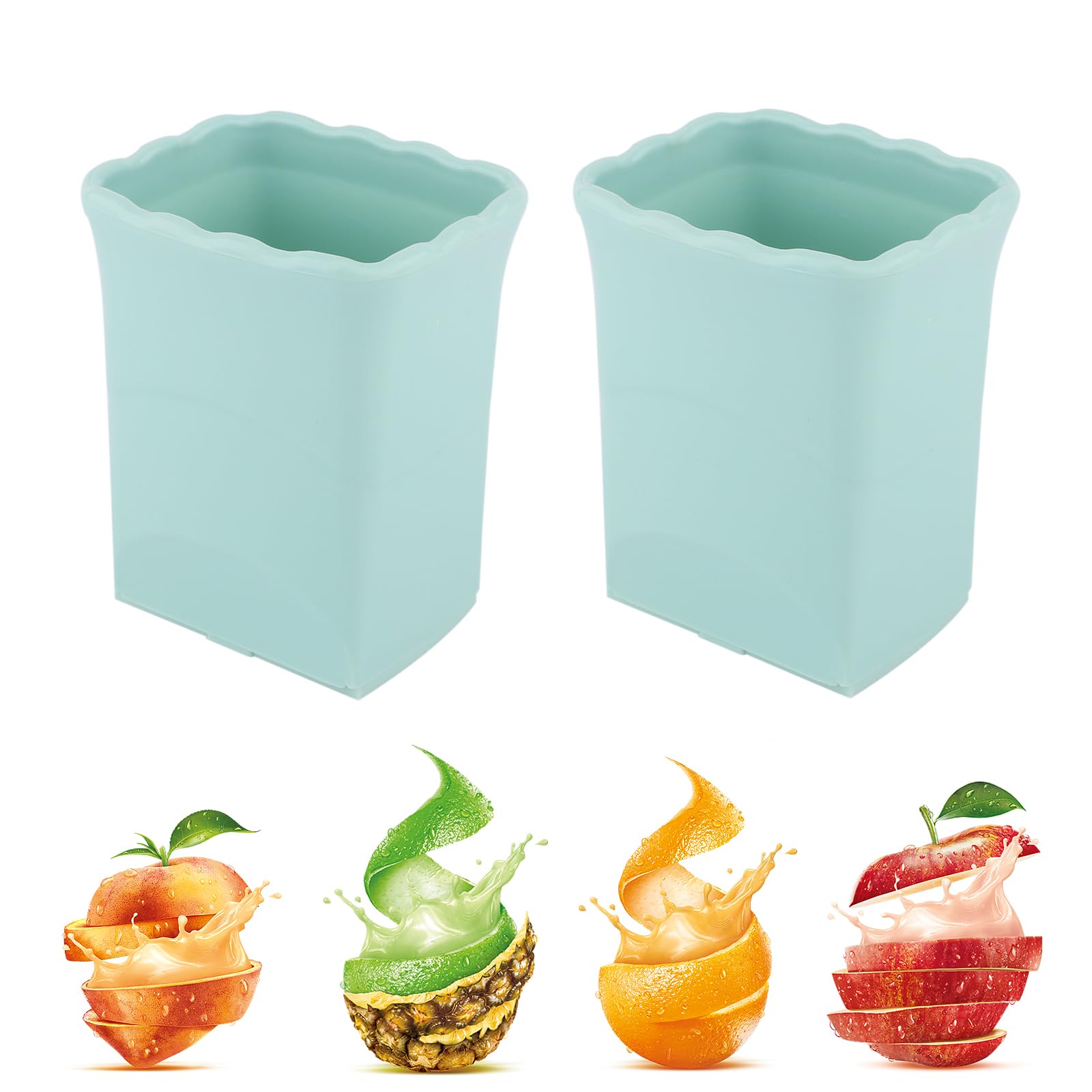 2-Pack Stainless Steel Fruit & Vegetable Slicer - Multi-Function Cup Slicer for Strawberries, Bananas, Eggs | Perfect for Salad Prep, Fresh Platters & Kitchen Gadgets (Green) | Ideal for Meal Prep, Party Snacks & Healthy Eating